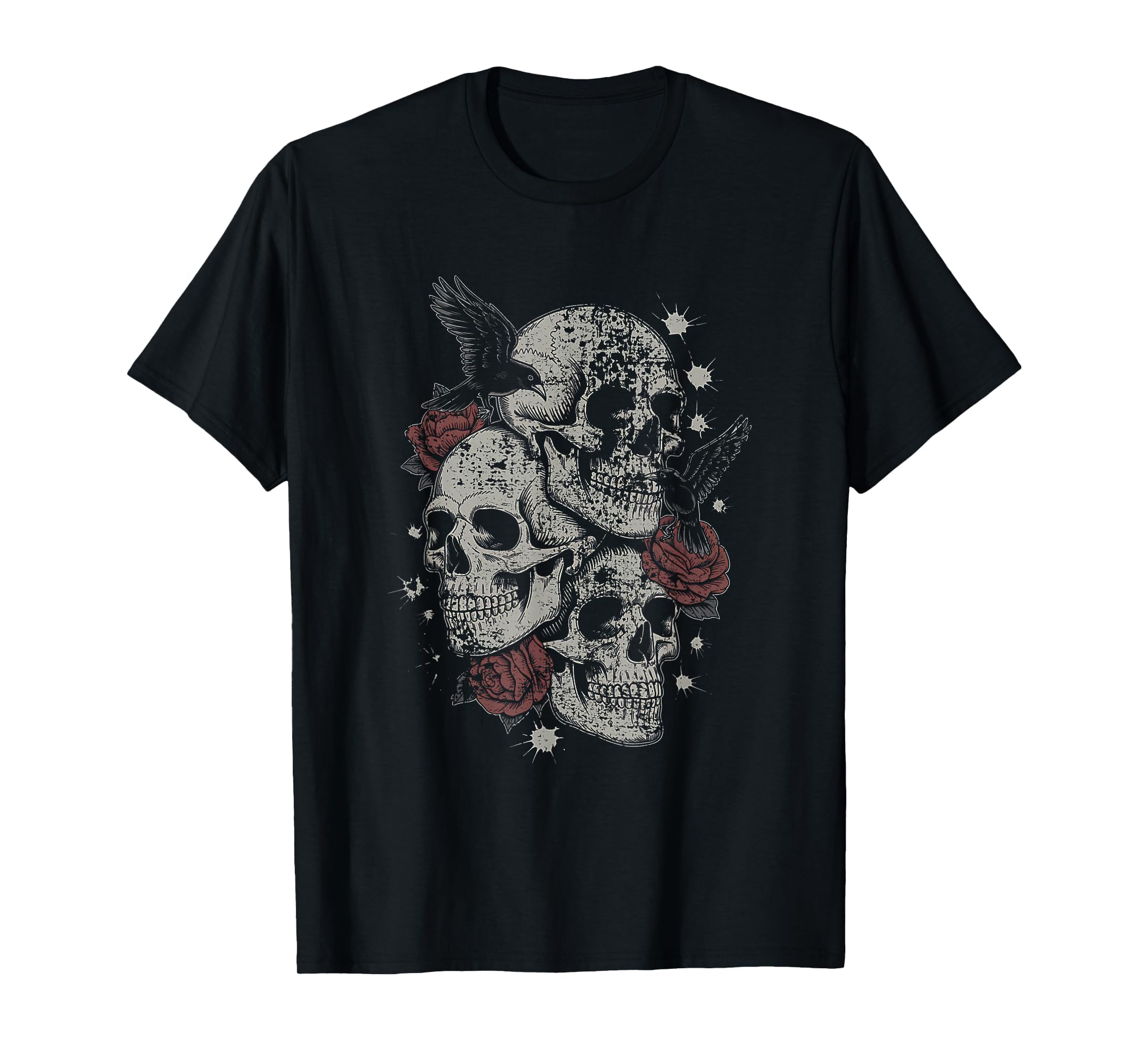 Roses And Skulls Elder Emo Grunge Punk T-Shirt - Unique Graphic Men Women - T-Shirt, Sweatshirt, Hoodie