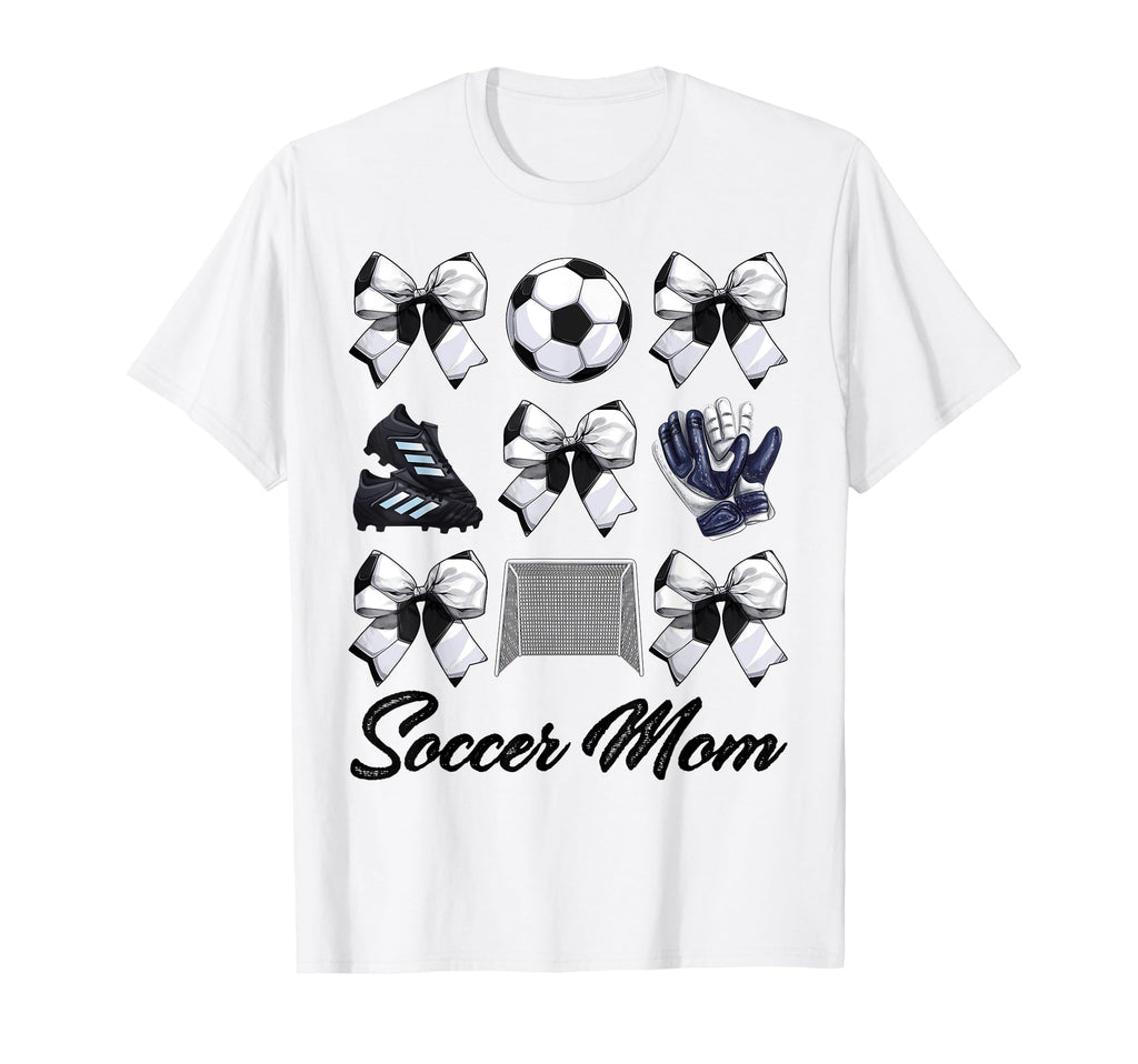 Soccer Mama Bow Soccer Mom Mommy T-Shirt - Custom Art Print for Adults - T-Shirt, Sweatshirt, Hoodie