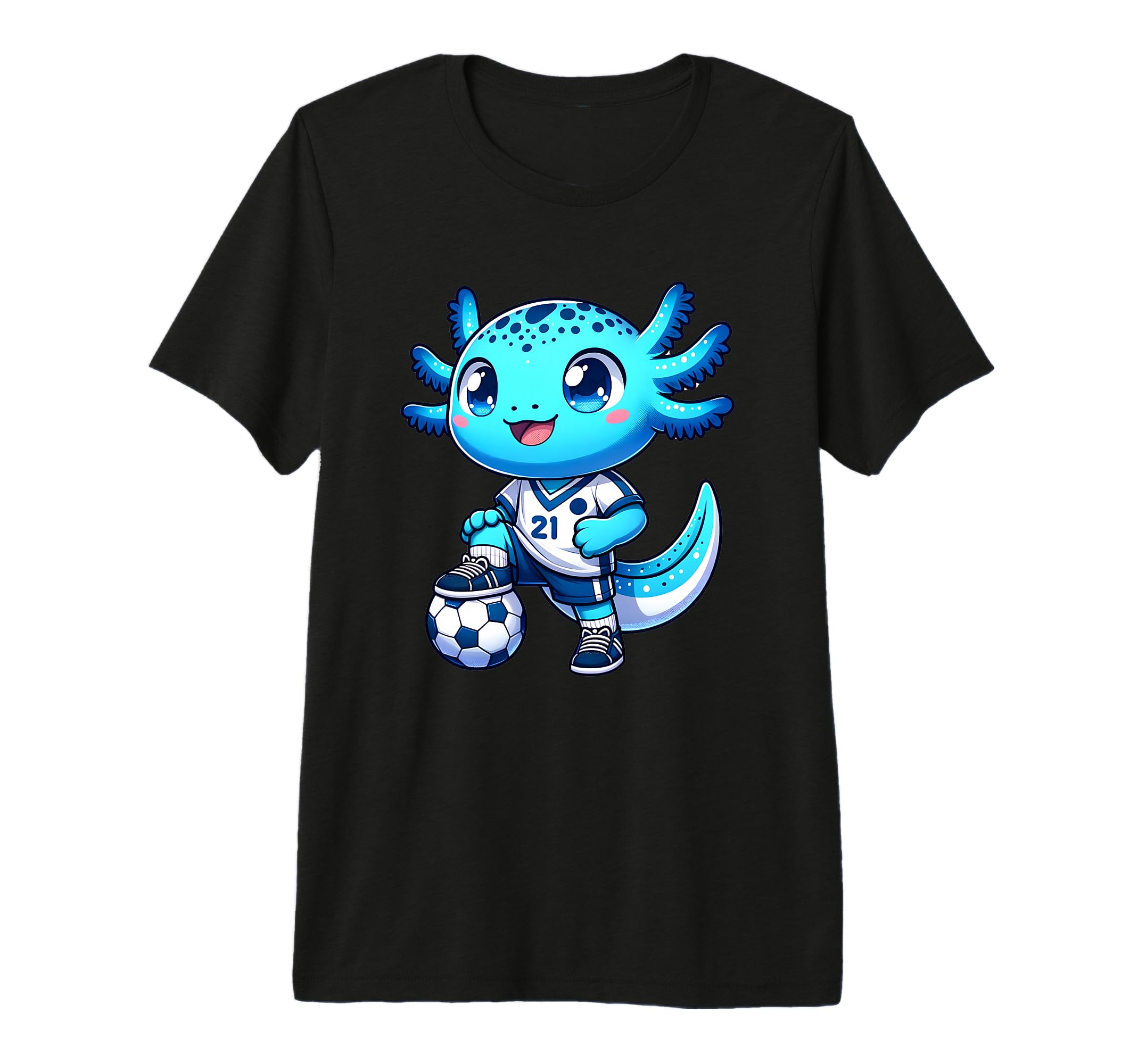 Funny Axolotl Soccer Player T-Shirt - Custom Art Print for Adults - T-Shirt, Sweatshirt, Hoodie