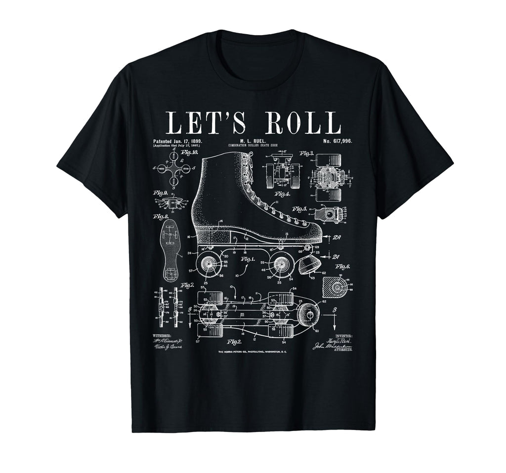 Lets Roll Roller Derby Skating Skater Skate T-Shirt - Graphic Print Unisex - T-Shirt, Sweatshirt, Hoodie