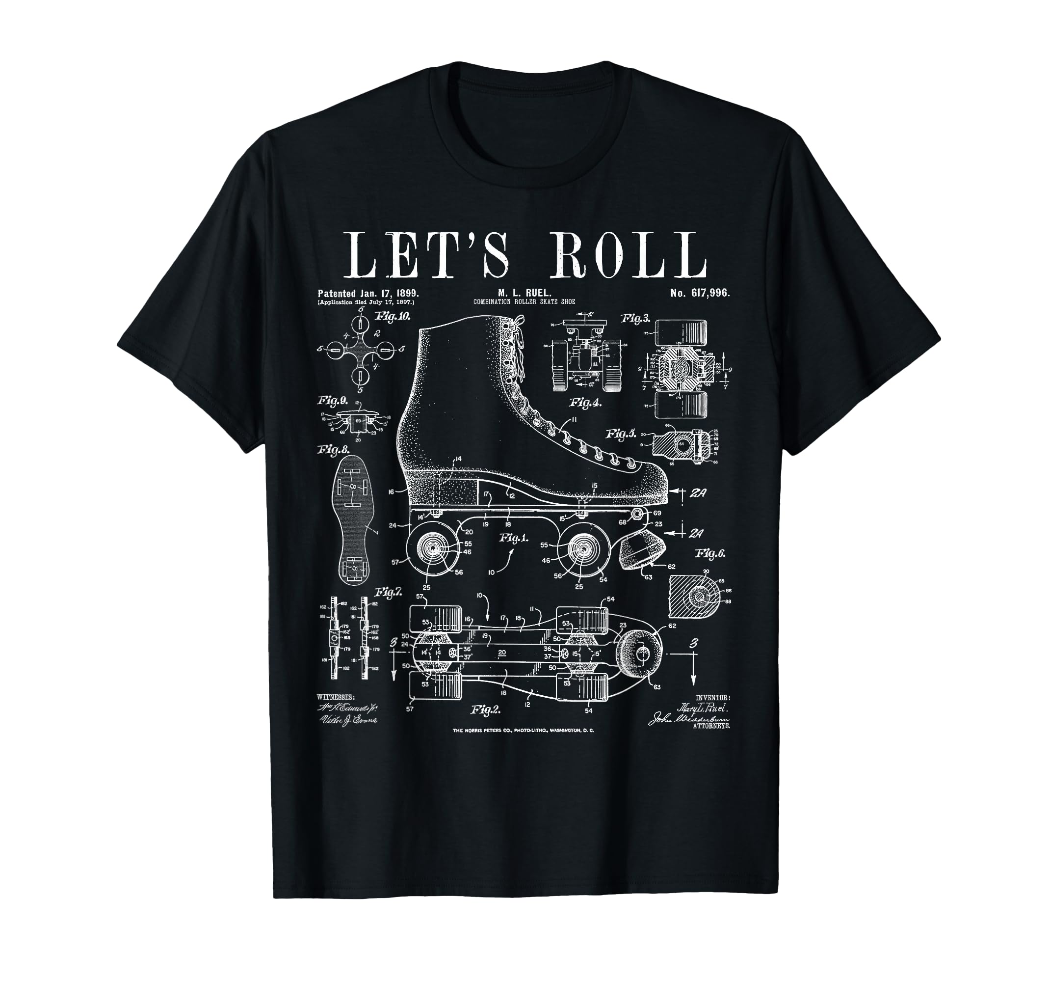 Lets Roll Roller Derby Skating Skater Skate T-Shirt - Graphic Print Unisex - T-Shirt, Sweatshirt, Hoodie