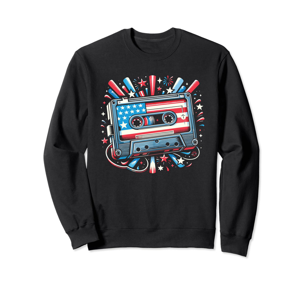 4Th July Cassette Tape Sweatshirt - Aesthetic Graphic for Adults - T-Shirt, Sweatshirt, Hoodie