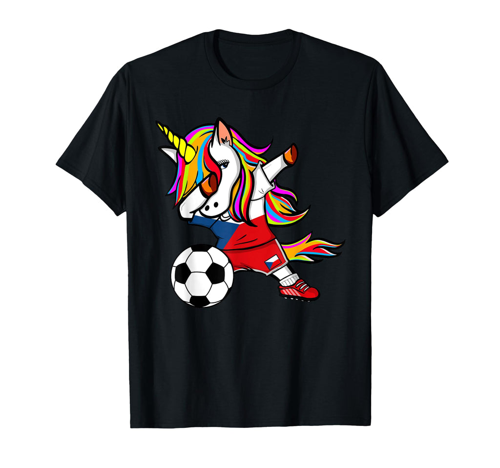 Dabbing Unicorn Czech Republic T-Shirt - Fun Novelty Design for Adults - T-Shirt, Sweatshirt, Hoodie