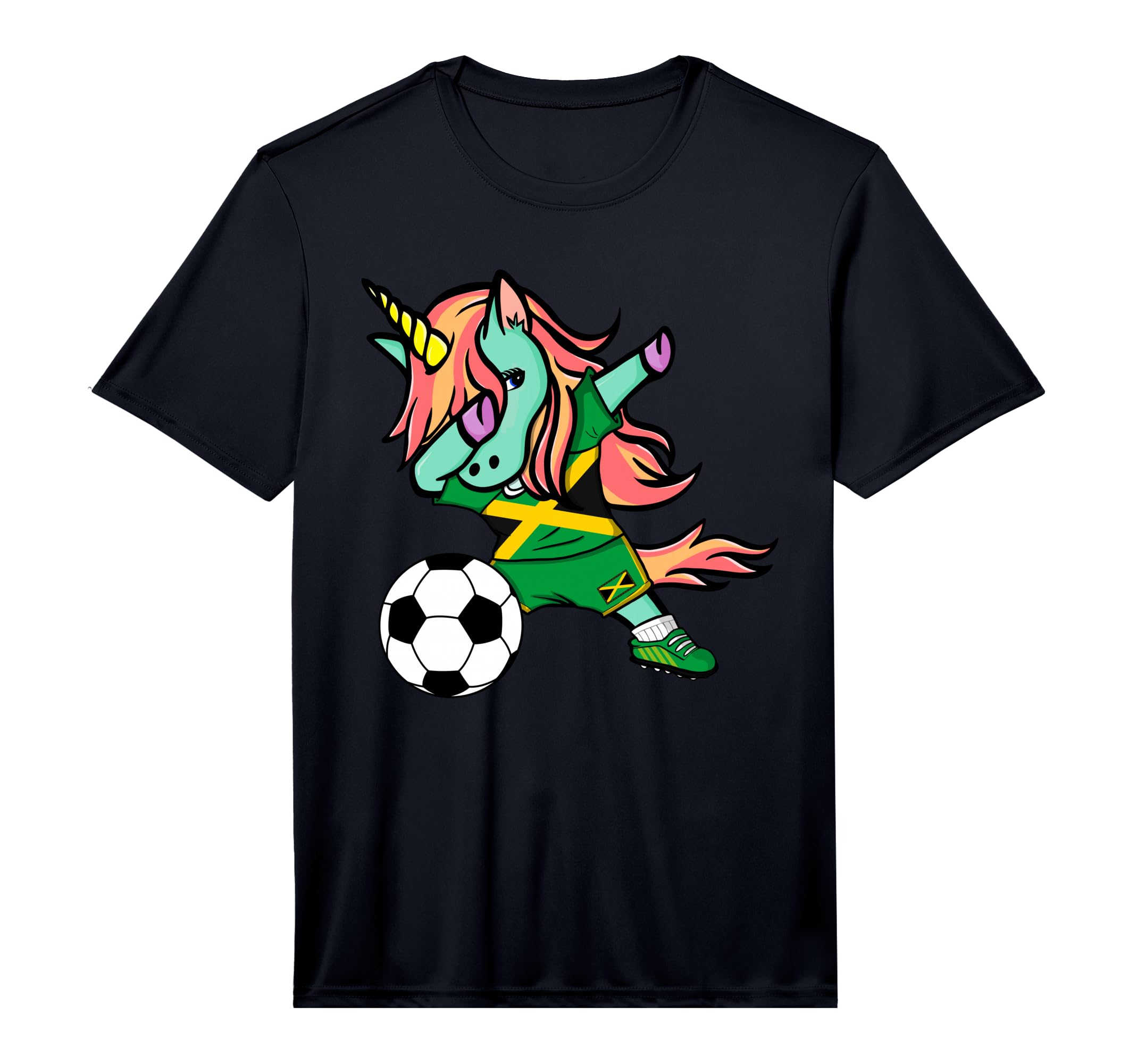 Unicorn Dab Jamaica Soccer Jersey T-Shirt - Minimalist Print Men Women - T-Shirt, Sweatshirt, Hoodie