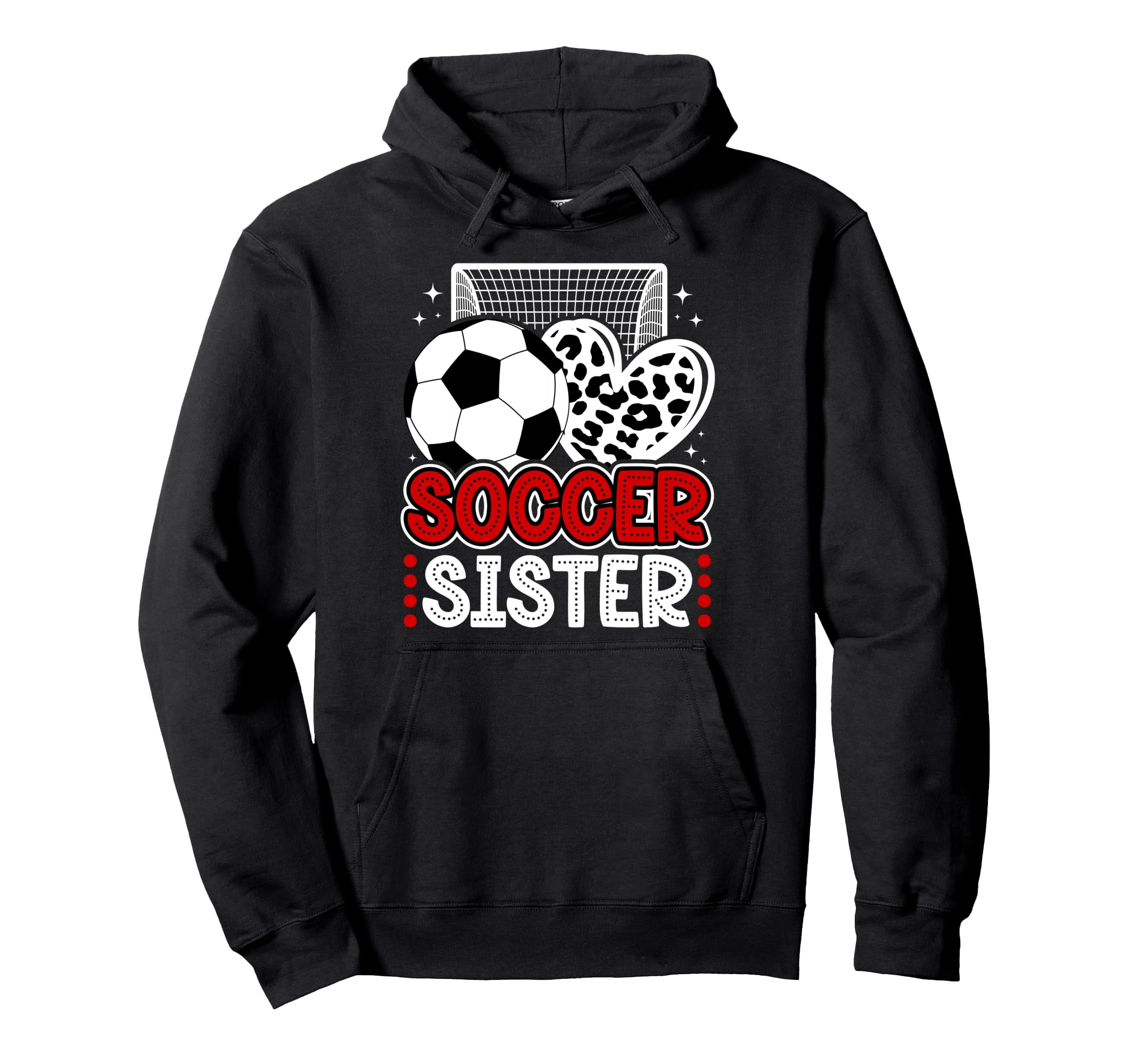 Soccer Sister Heart Sister Soccer Player Hoodie - Trendy Graphic Unisex - T-Shirt, Sweatshirt, Hoodie