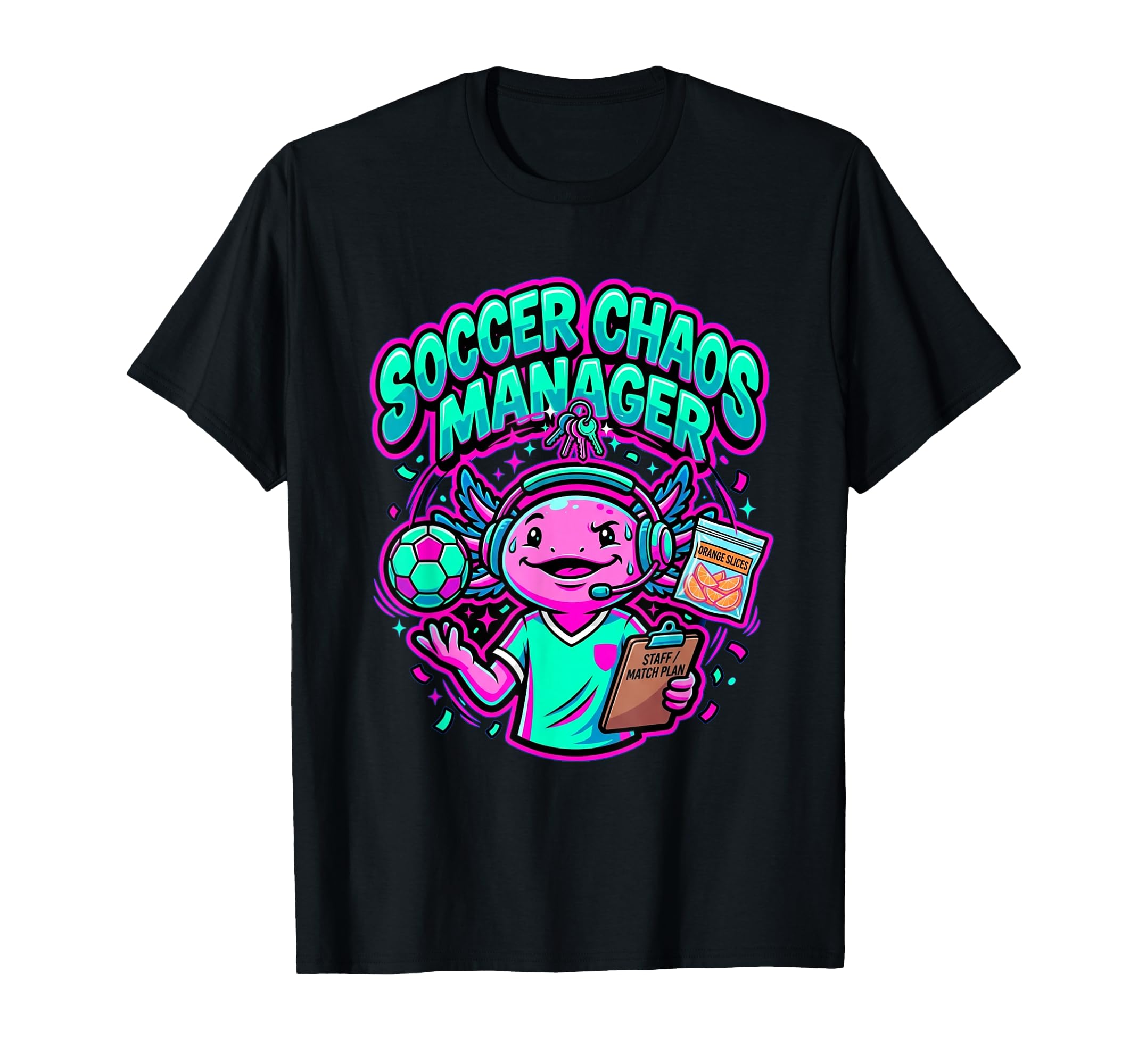 Funny Axolotl Coach Parent Soccer T-Shirt - Aesthetic Graphic for Adults - T-Shirt, Sweatshirt, Hoodie