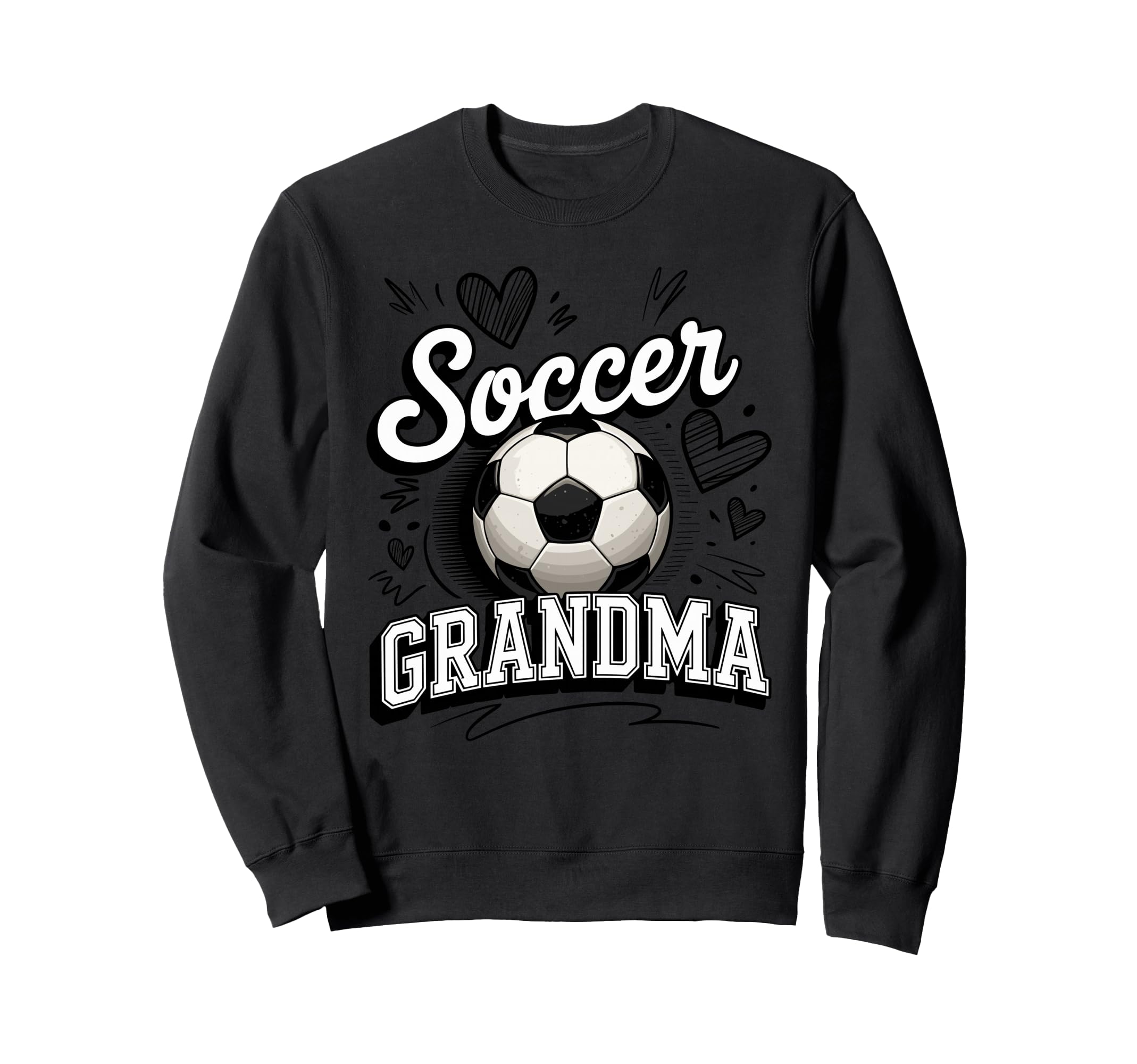 Soccer Grandma Heart Soccer Ball Sweatshirt - Trendy Graphic for Adults - T-Shirt, Sweatshirt, Hoodie