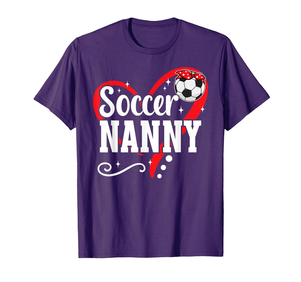 Soccer Nanny Heart Grandma Nanny T-Shirt - Aesthetic Graphic Men Women - T-Shirt, Sweatshirt, Hoodie