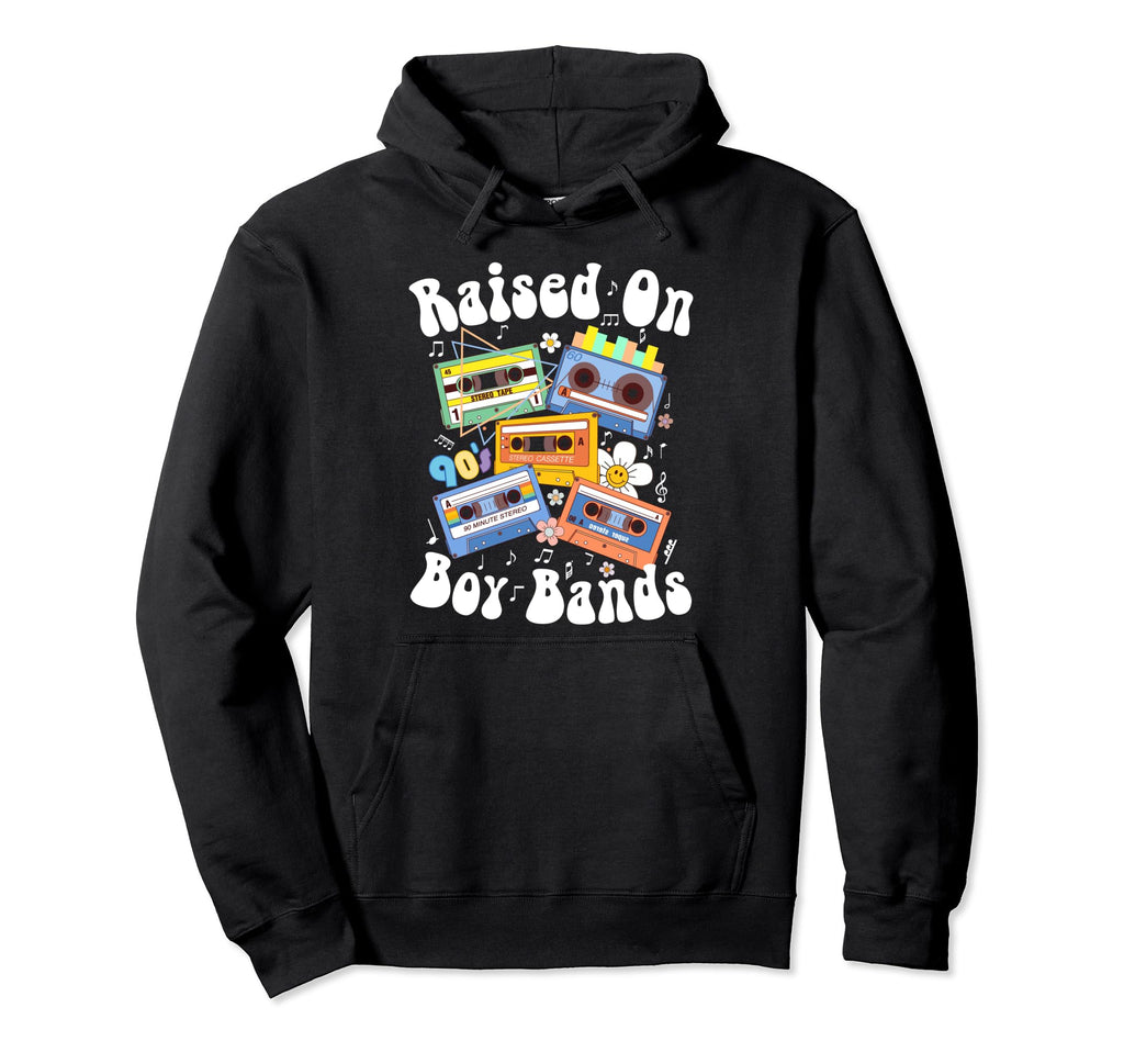 Raised 90S Bands Cassette Tape Hoodie - Casual Everyday Wear for Adults - T-Shirt, Sweatshirt, Hoodie