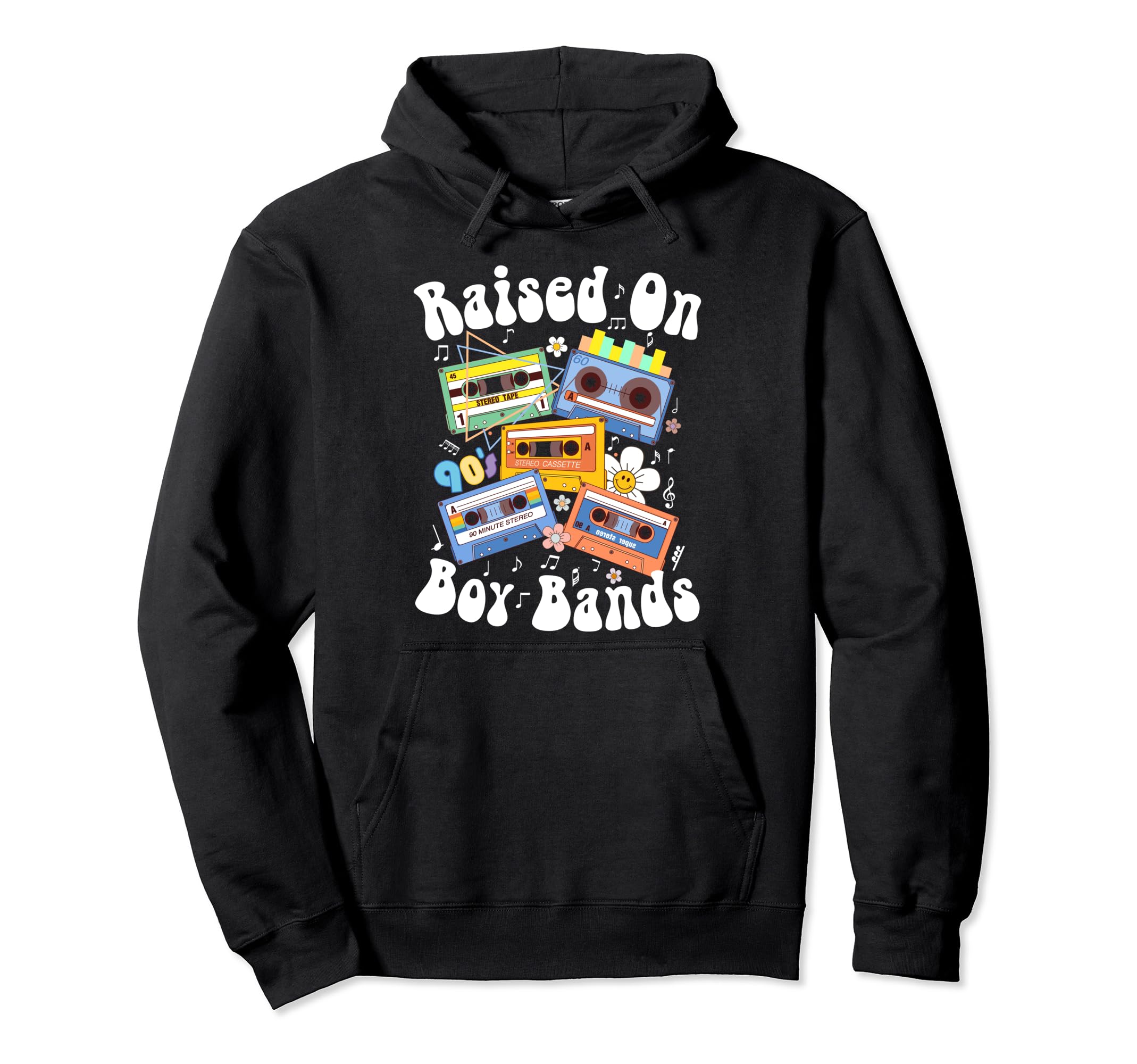 Raised 90S Bands Cassette Tape Hoodie - Casual Everyday Wear for Adults - T-Shirt, Sweatshirt, Hoodie