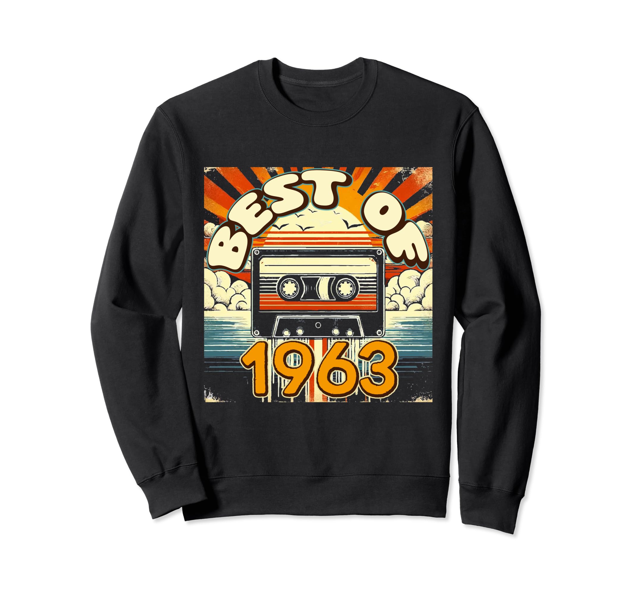 Best 1963 Cassette Tape Birthday Sweatshirt - Custom Art Print for Adults - T-Shirt, Sweatshirt, Hoodie