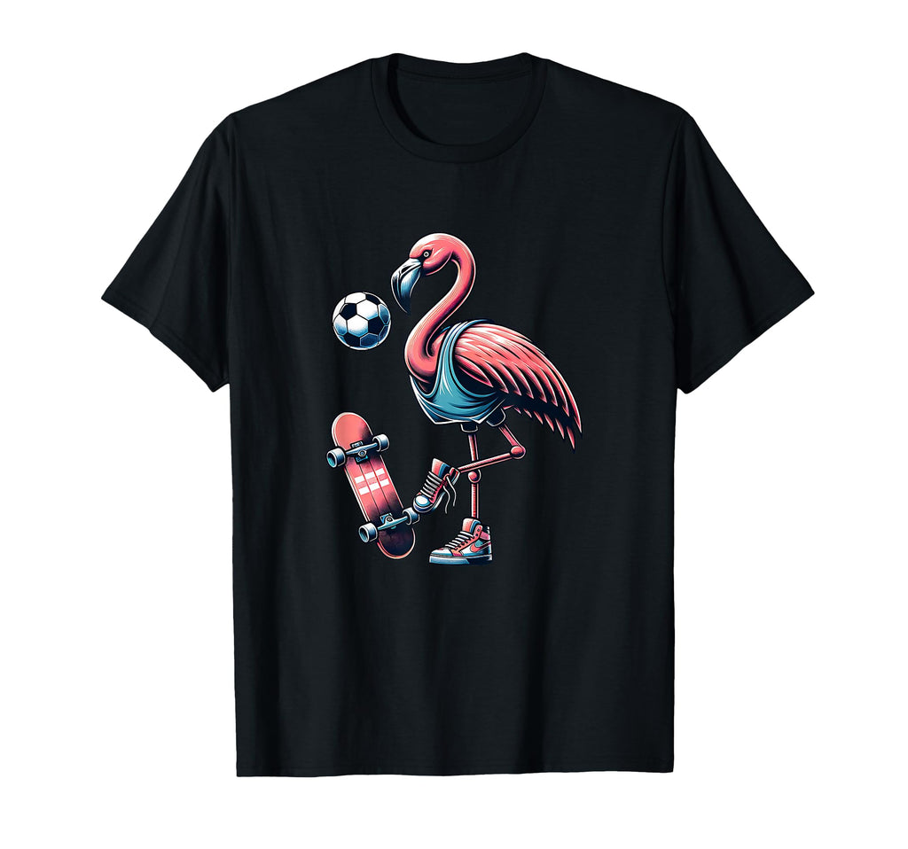 Flamingo Skater Soccer Ball And T-Shirt - Minimalist Print Unisex - T-Shirt, Sweatshirt, Hoodie