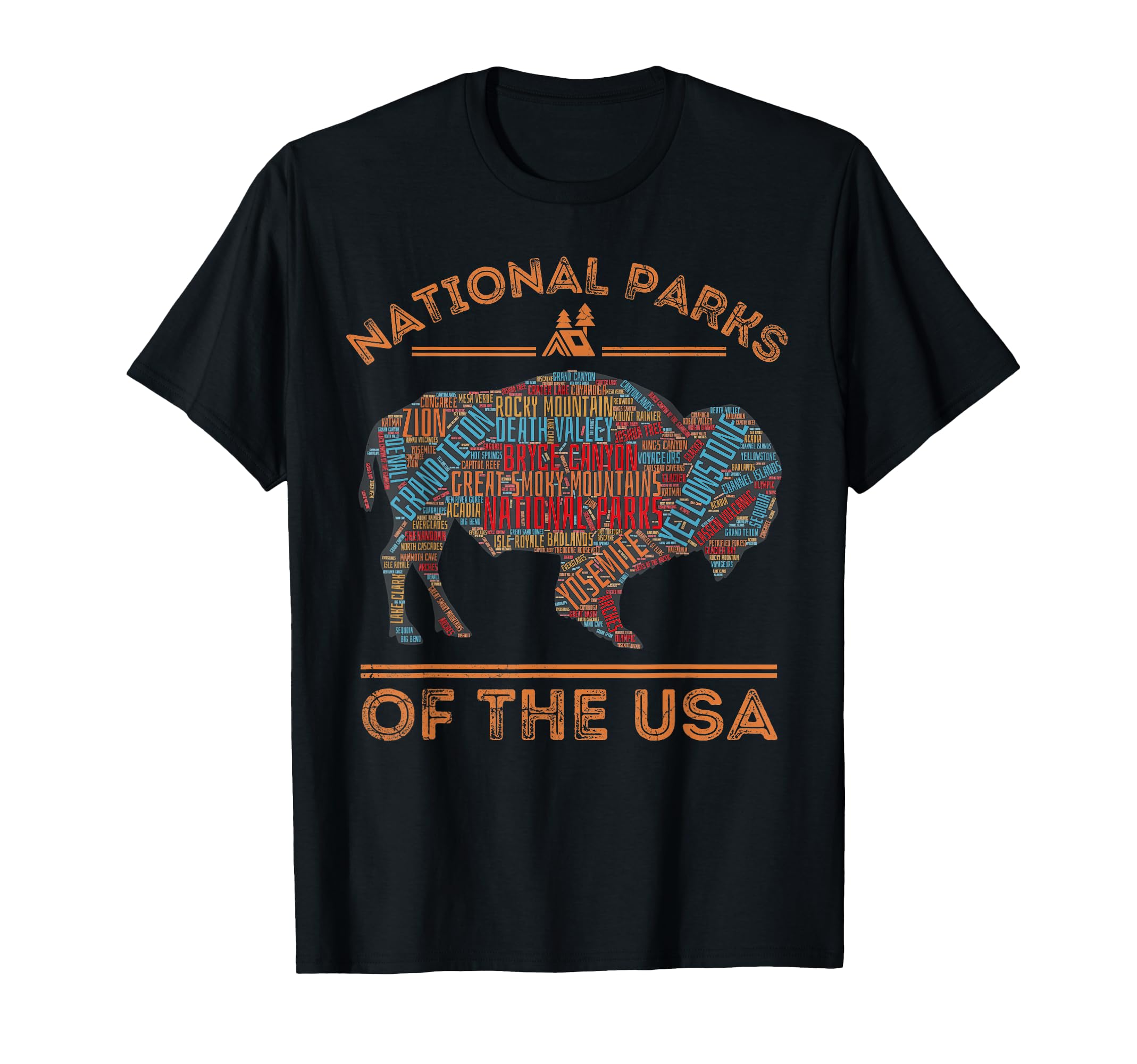National Parks Usa Buffalo Travel T-Shirt - Novelty Apparel for Adults - T-Shirt, Sweatshirt, Hoodie