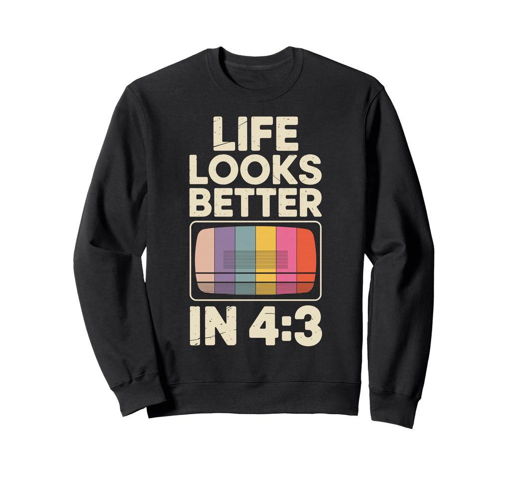 Life Looks Better 4 3 Vhs Tapes Sweatshirt - Aesthetic Graphic Men Women - T-Shirt, Sweatshirt, Hoodie