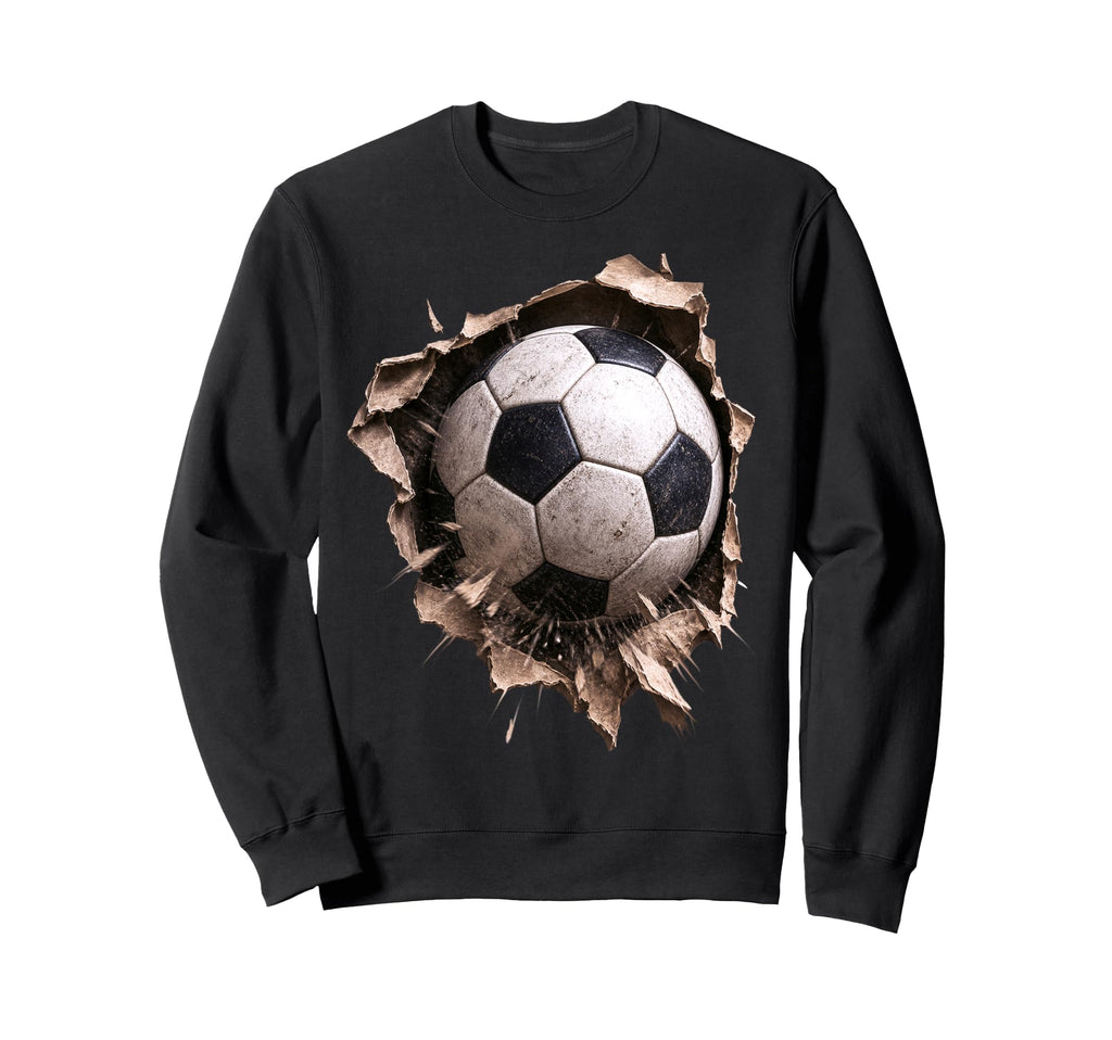 Soccer Ball Torn Fabric Bursting 3D Sweatshirt - Streetwear Style Unisex - T-Shirt, Sweatshirt, Hoodie