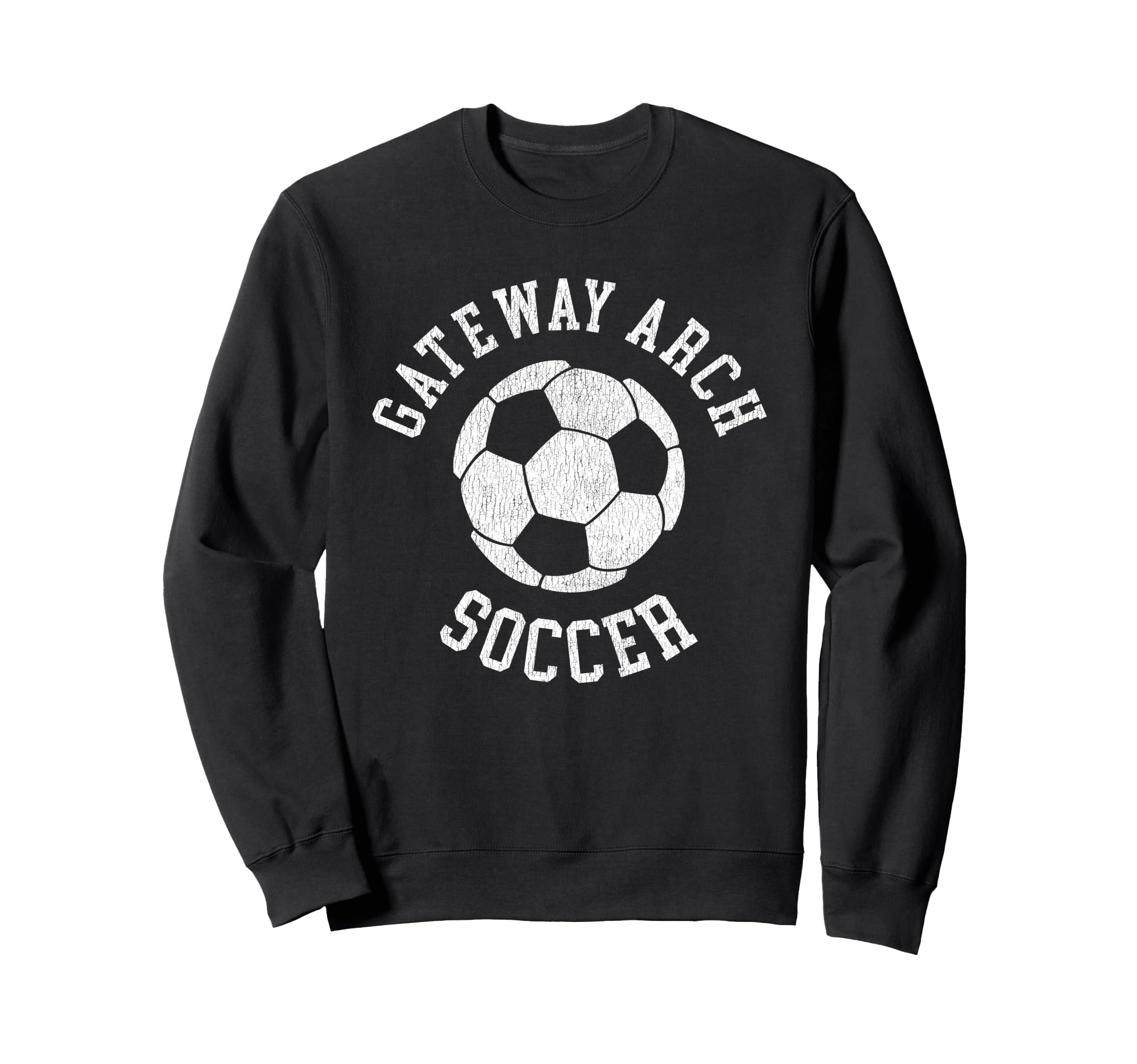 Gateway Arch Soccer Distressed Sweatshirt - Fun Novelty Design Men Women - T-Shirt, Sweatshirt, Hoodie