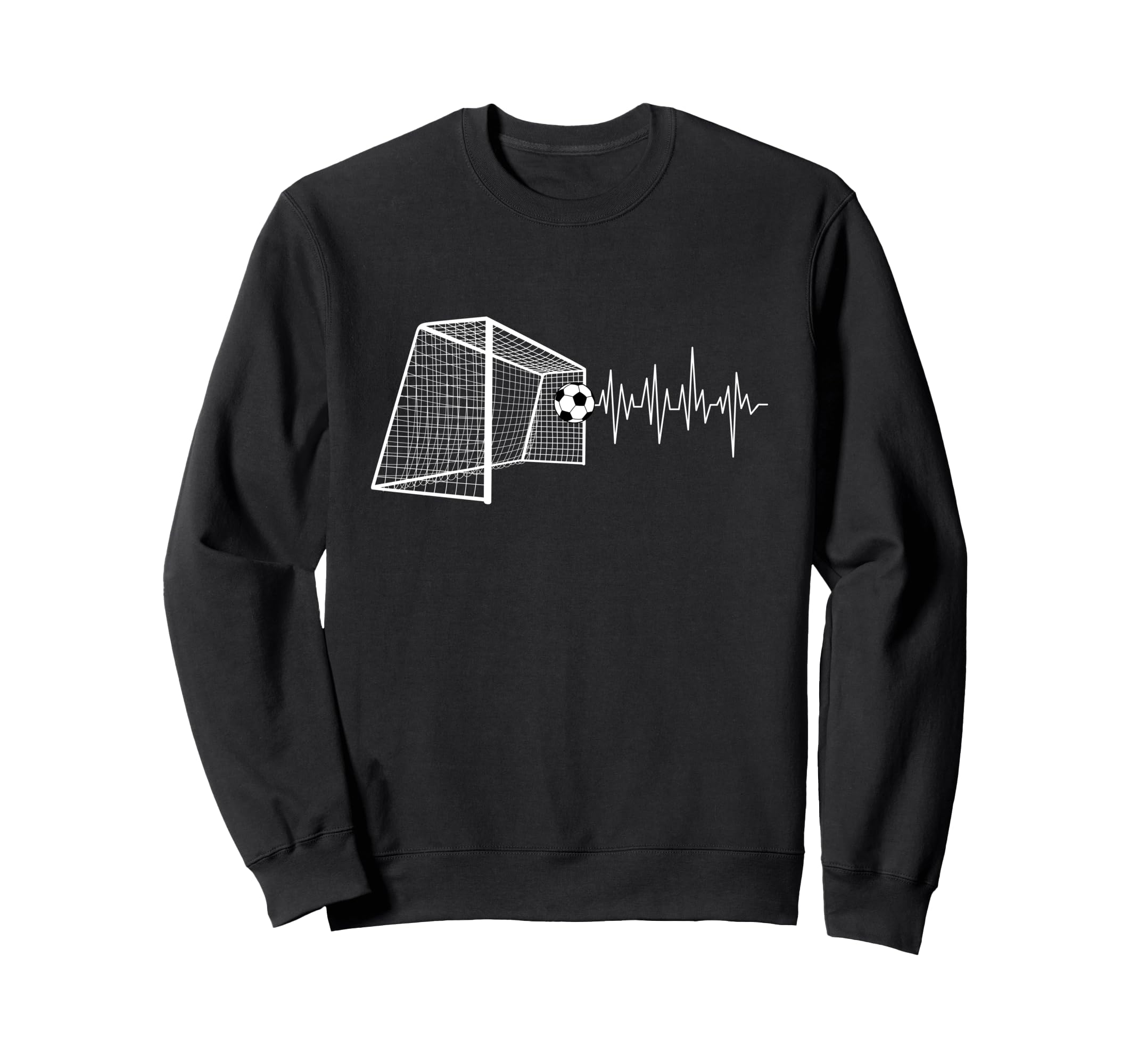 Funny Soccer Heartbeat Ecg Football Sweatshirt - Graphic Print Men Women - T-Shirt, Sweatshirt, Hoodie