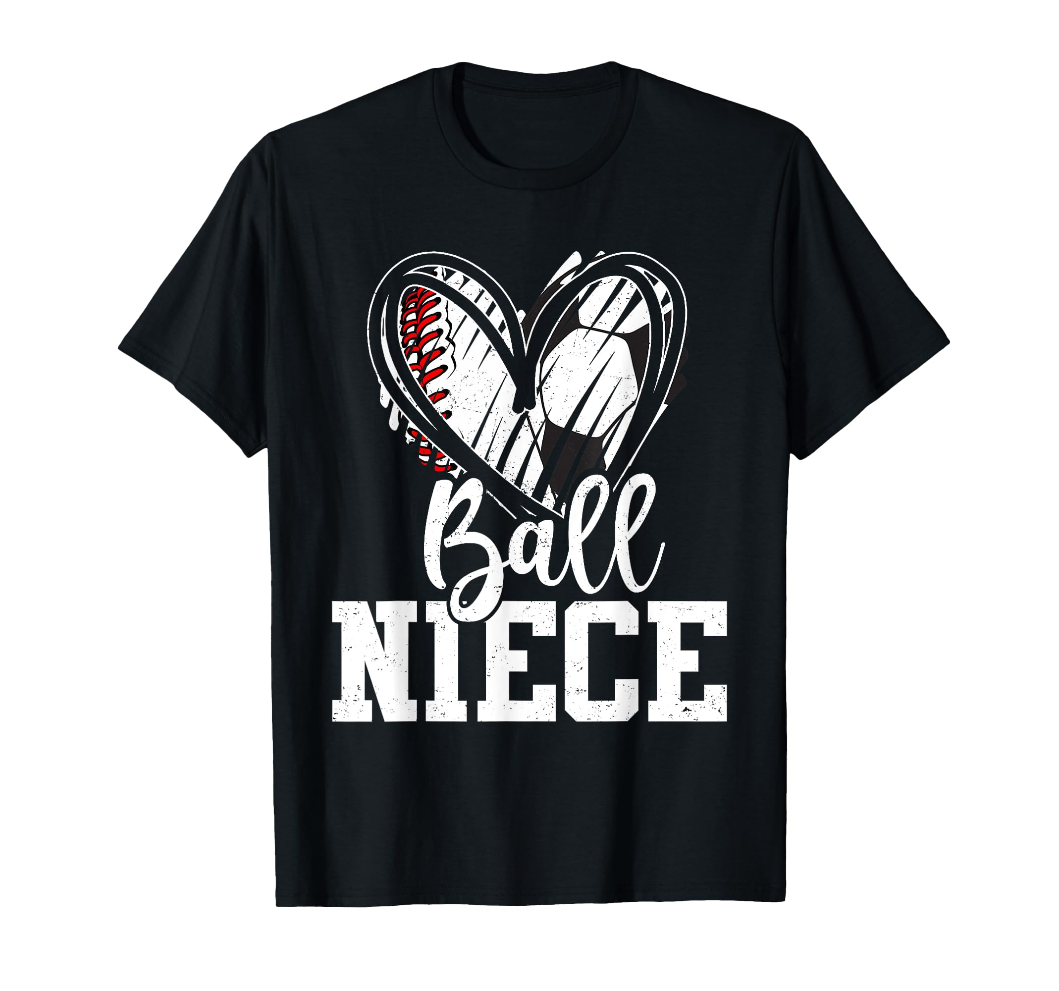 Ball Niece Heart Baseball Soccer Sweatshirt - Unique Graphic for Adults - T-Shirt, Sweatshirt, Hoodie