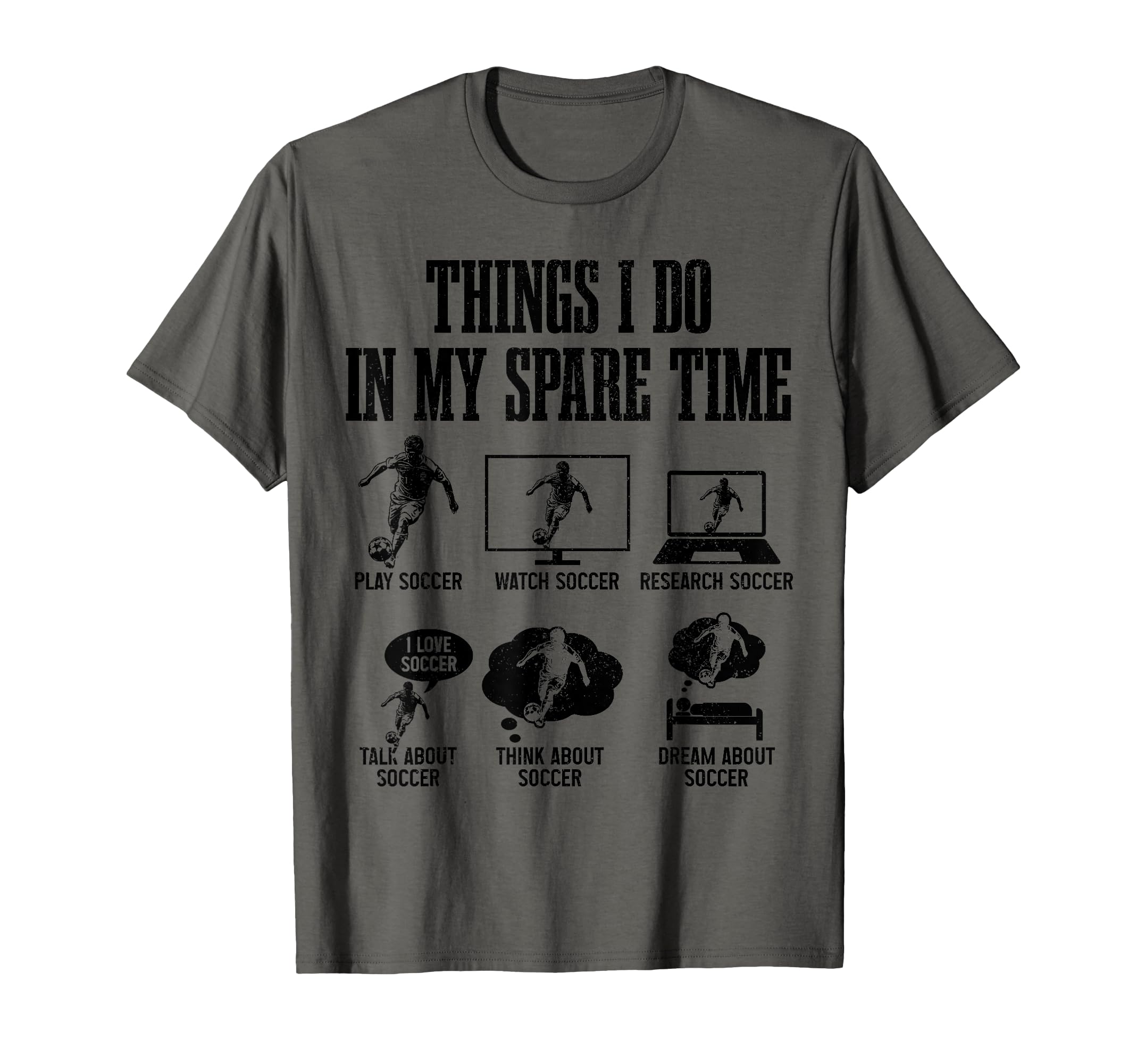 Soccer Things I Do My Spare Time T-Shirt - Custom Art Print for Adults - T-Shirt, Sweatshirt, Hoodie