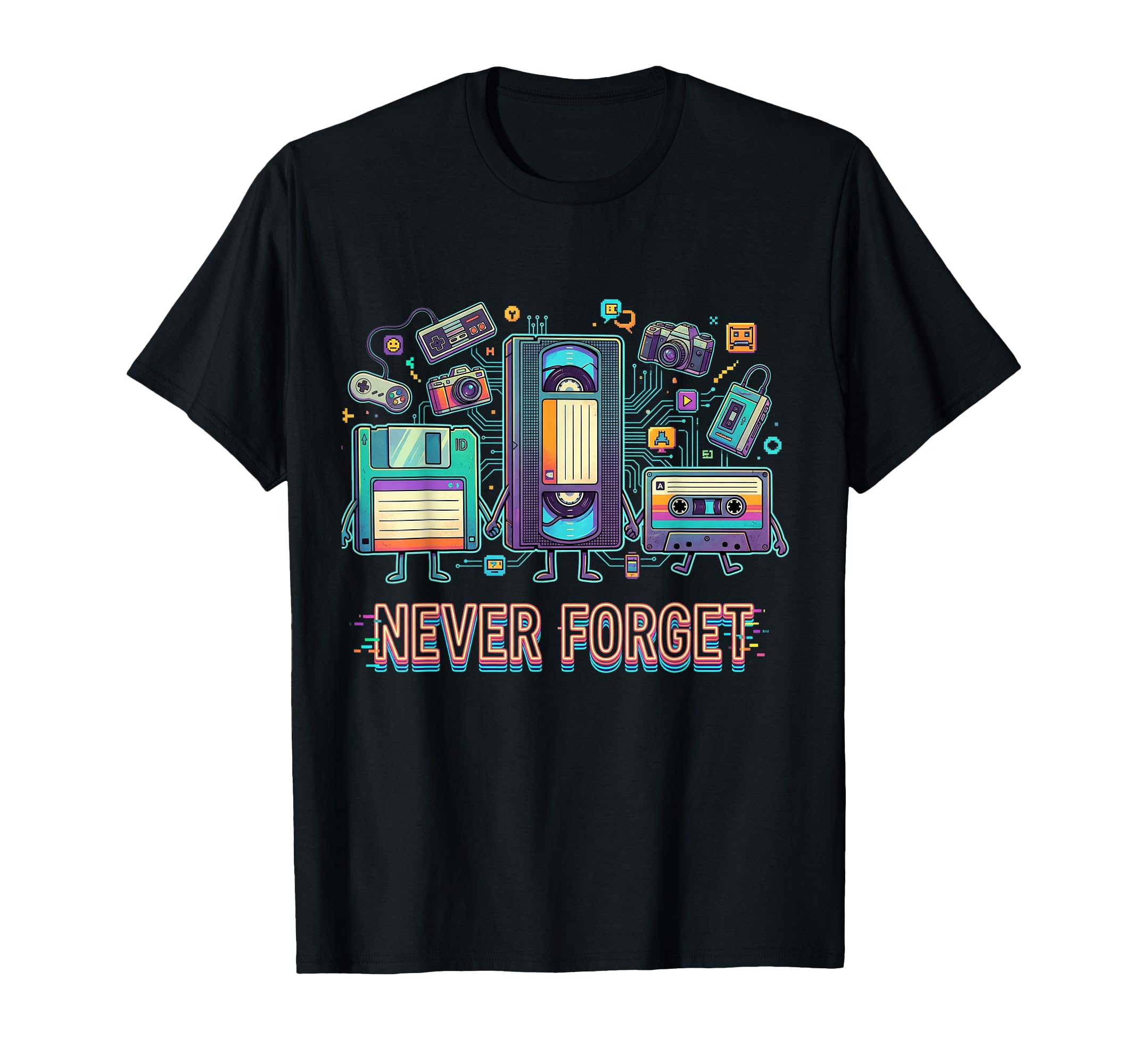 Never Forget Cassette Tape Vhs Cd T-Shirt - Novelty Apparel Men Women - T-Shirt, Sweatshirt, Hoodie