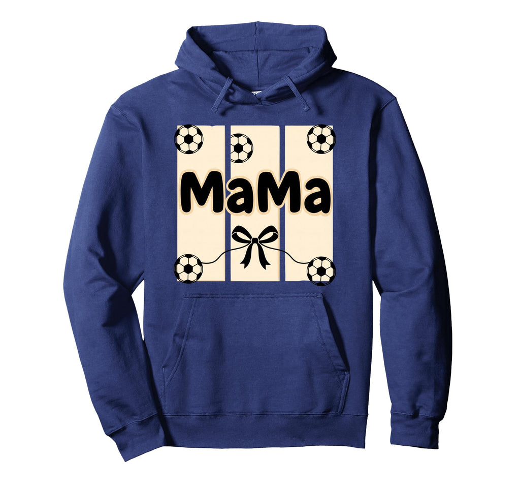 Mama Soccer Mom Ribbon Ball Supporter Hoodie - Graphic Print Unisex - T-Shirt, Sweatshirt, Hoodie