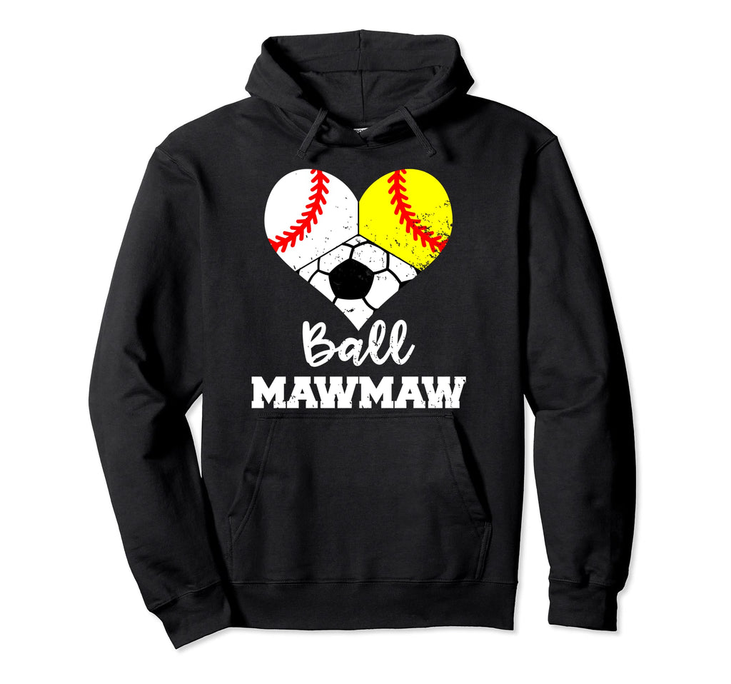 Ball Mawmaw Heart Funny Baseball Hoodie - Streetwear Style for Adults - T-Shirt, Sweatshirt, Hoodie
