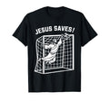 Jesus Funny Soccer Saves Football T-Shirt - Aesthetic Graphic Men Women - T-Shirt, Sweatshirt, Hoodie