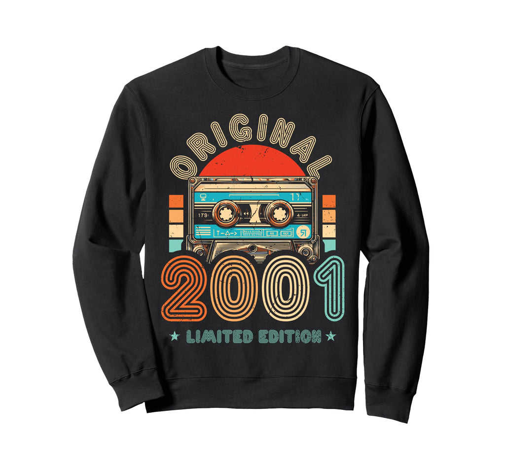 2001 Cassette Tape 25Th Birthday Sweatshirt - Aesthetic Graphic Men Women - T-Shirt, Sweatshirt, Hoodie