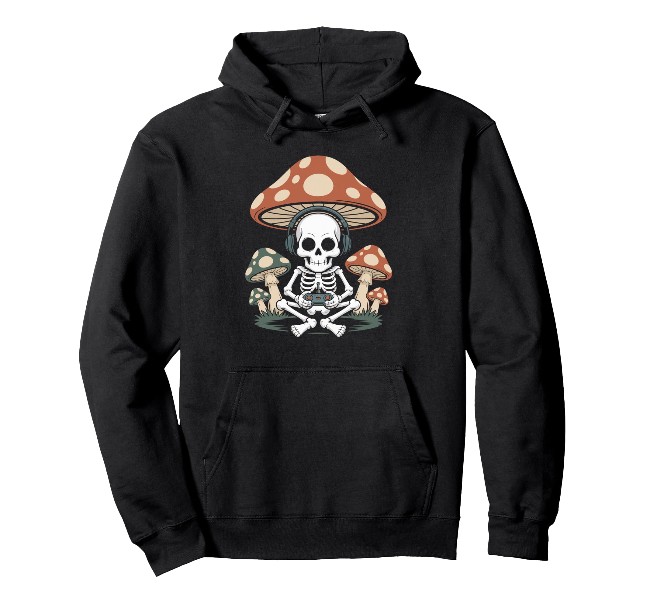 Skeleton Playing Video Games Dark Hoodie - Aesthetic Graphic Men Women - T-Shirt, Sweatshirt, Hoodie