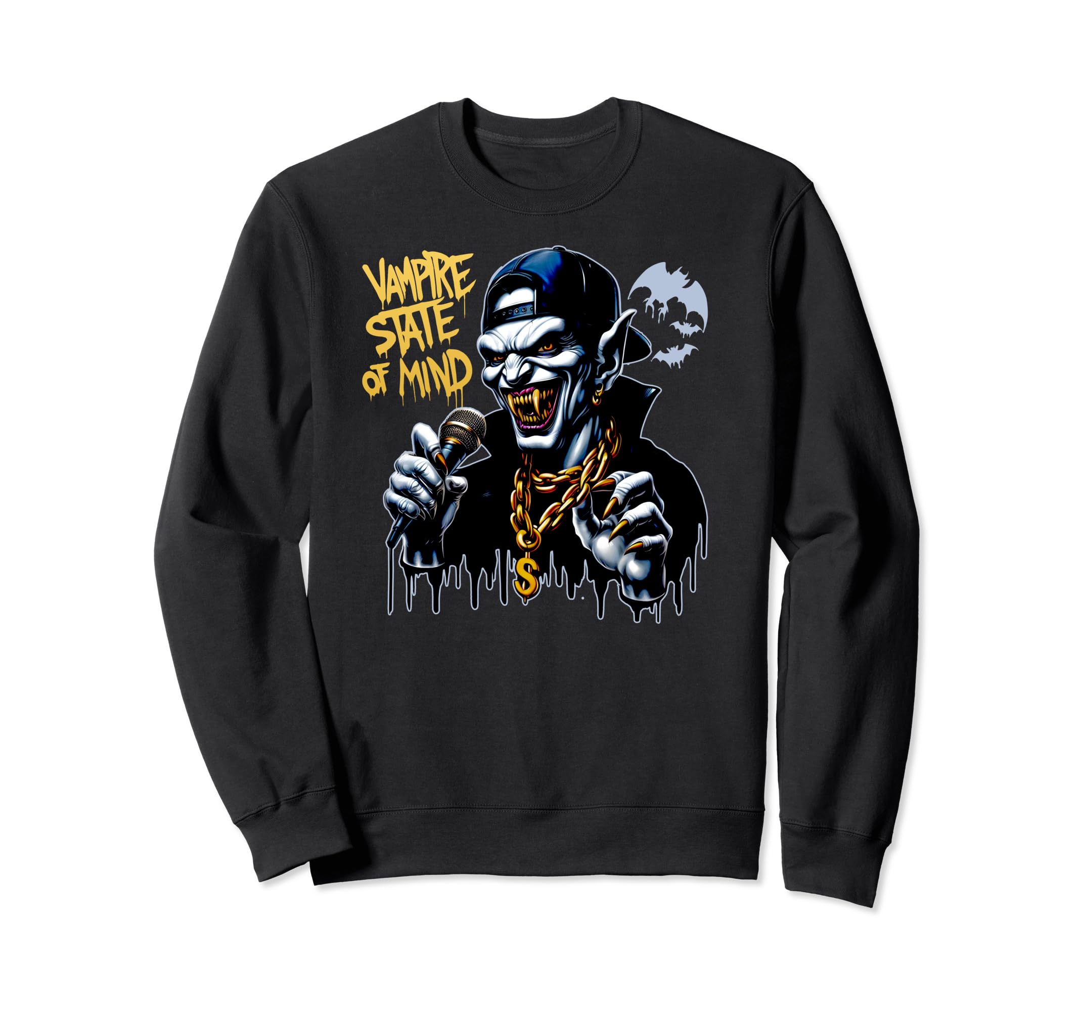 Hip Hop Halloween Vampire Dope Sweatshirt - Minimalist Print for Adults - T-Shirt, Sweatshirt, Hoodie