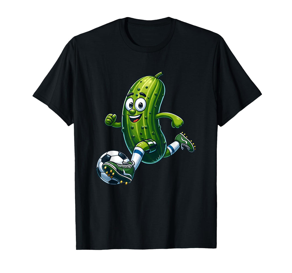 Playful Soccer Pickle Cartoon Goal T-Shirt - Unique Graphic Men Women - T-Shirt, Sweatshirt, Hoodie
