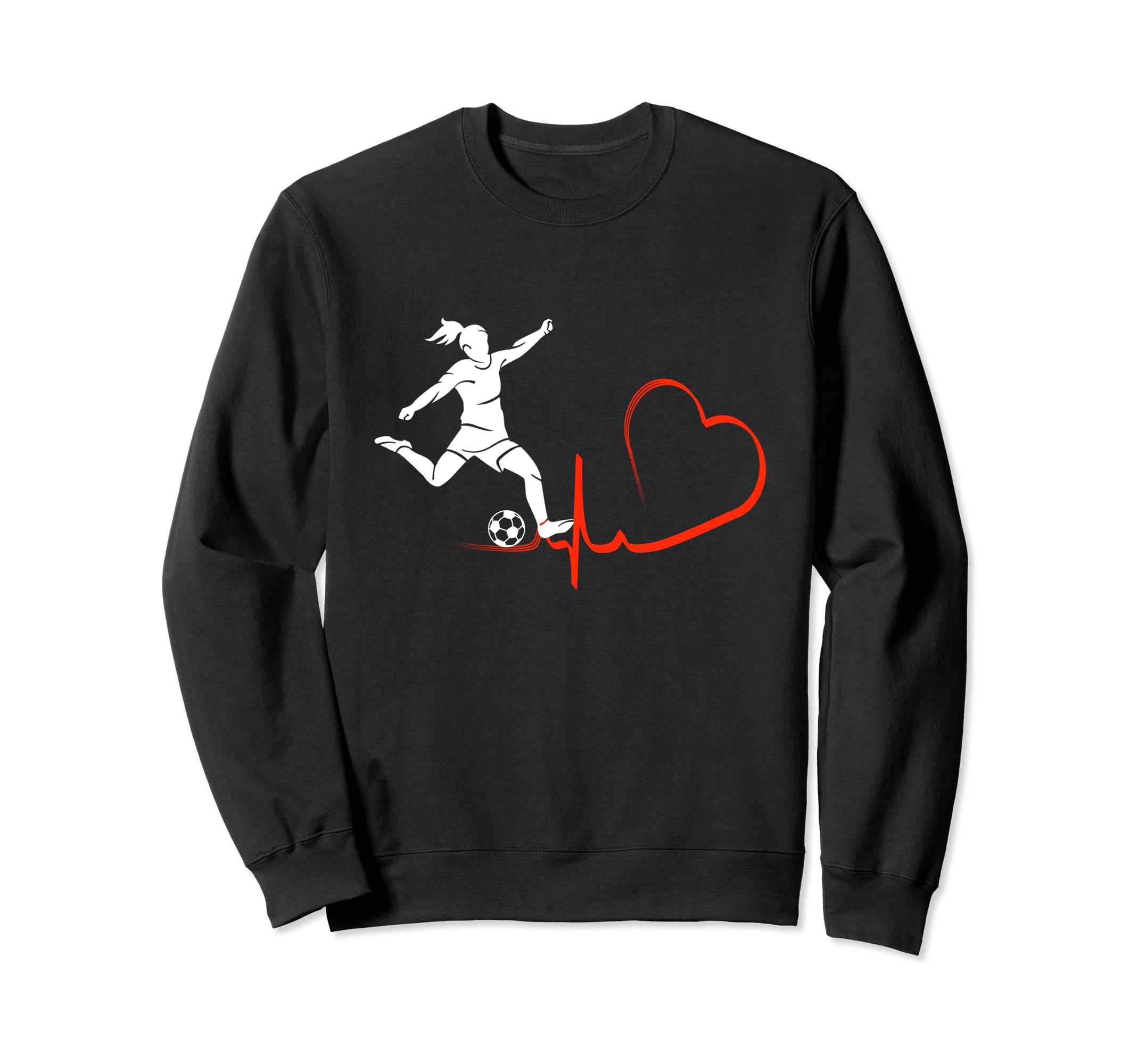 Soccer Football Heartbeat Funny Sweatshirt - Unique Graphic Men Women - T-Shirt, Sweatshirt, Hoodie