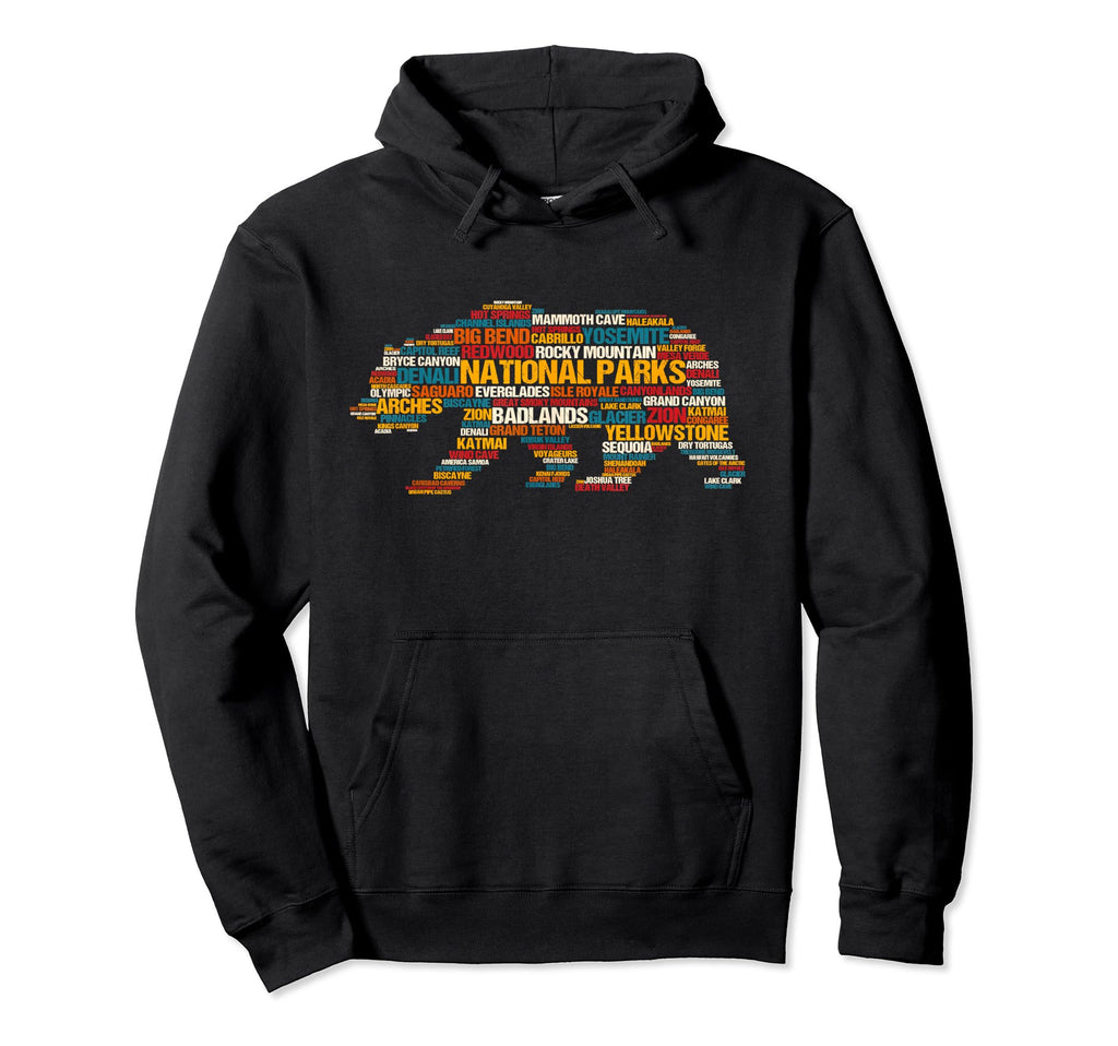 National Parks Usa List Word Cloud Hoodie - Custom Art Print Men Women - T-Shirt, Sweatshirt, Hoodie