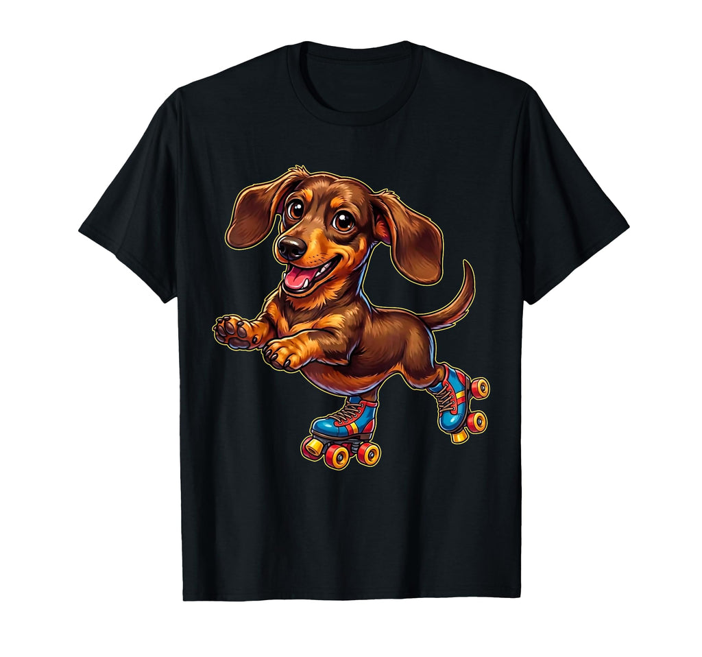 Funny Dachshund Roller Skates T-Shirt - Aesthetic Graphic for Adults - T-Shirt, Sweatshirt, Hoodie