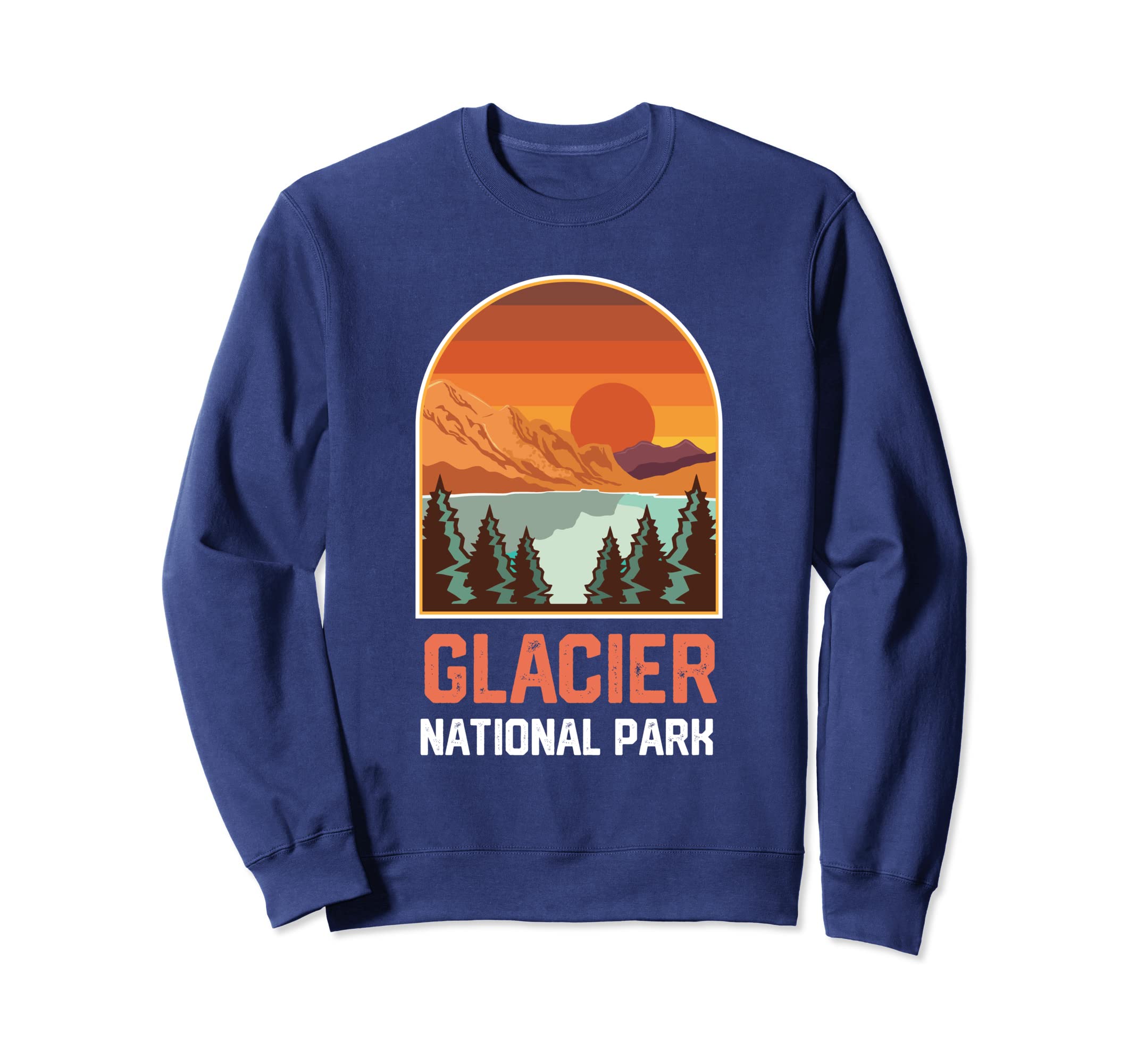 Glacier National Park Sunset Sweatshirt - Unique Graphic Men Women - T-Shirt, Sweatshirt, Hoodie