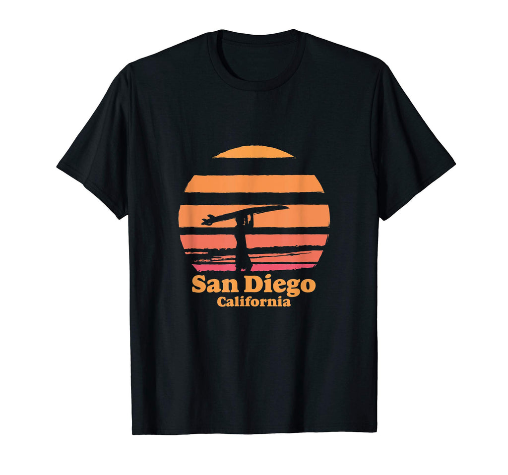 Santa Diego California Surf Surfing T-Shirt - Minimalist Print for Adults - T-Shirt, Sweatshirt, Hoodie