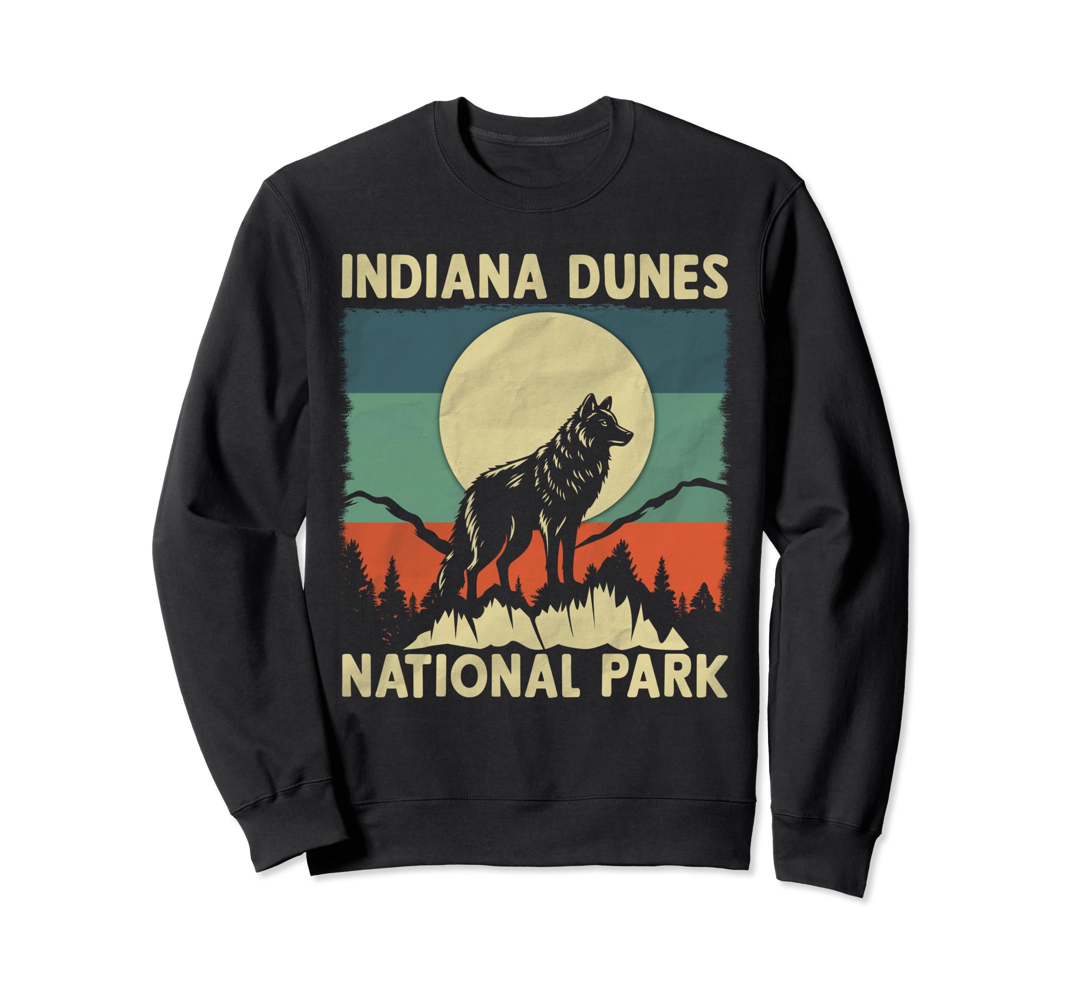 Wolf Indiana Dunes National Park Sweatshirt - Graphic Print Men Women - T-Shirt, Sweatshirt, Hoodie