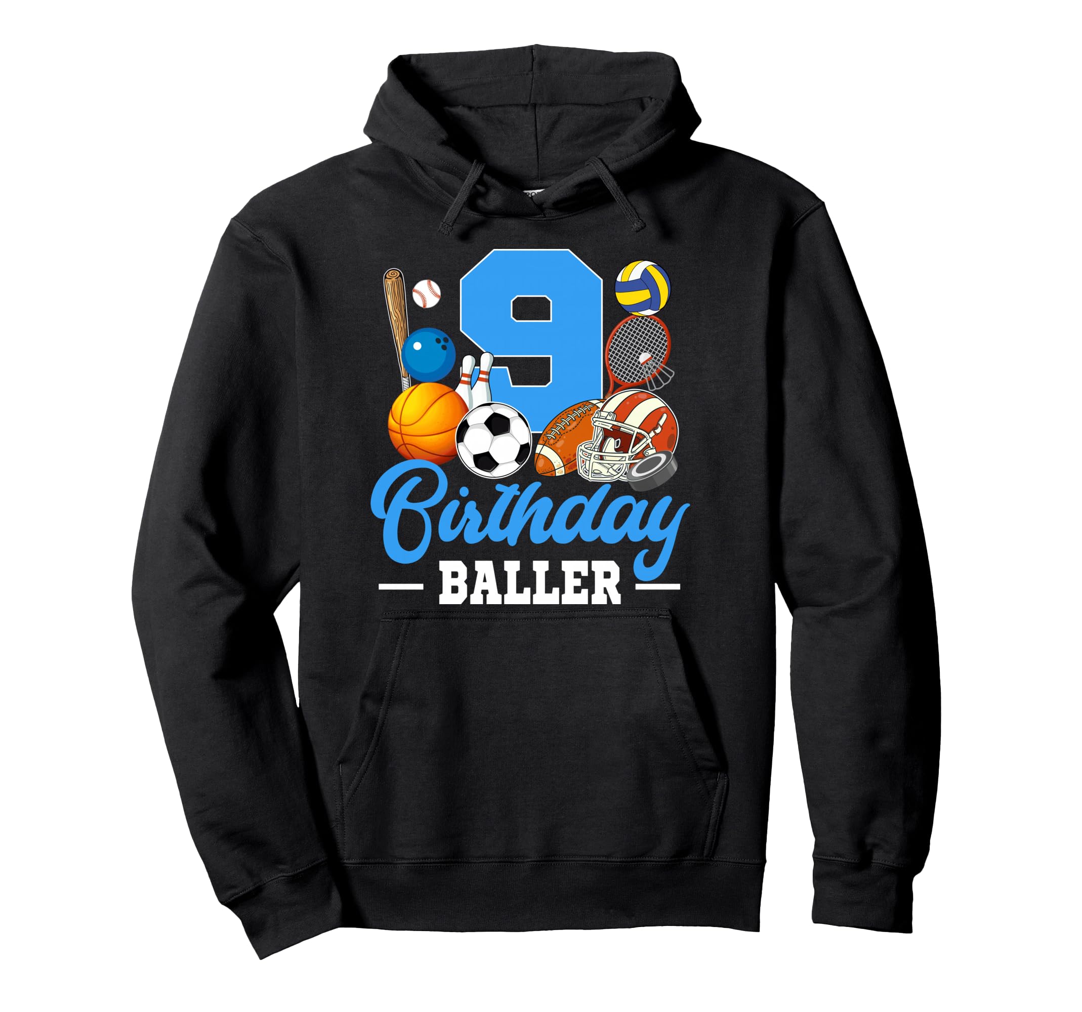 9 Year Old 9Th Birthday Sports Birthday Hoodie - Streetwear Style Unisex - T-Shirt, Sweatshirt, Hoodie