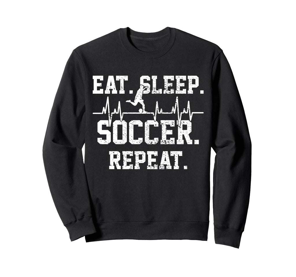 Soccer Football Player Heartbeat Sweatshirt - Casual Everyday Wear Unisex - T-Shirt, Sweatshirt, Hoodie