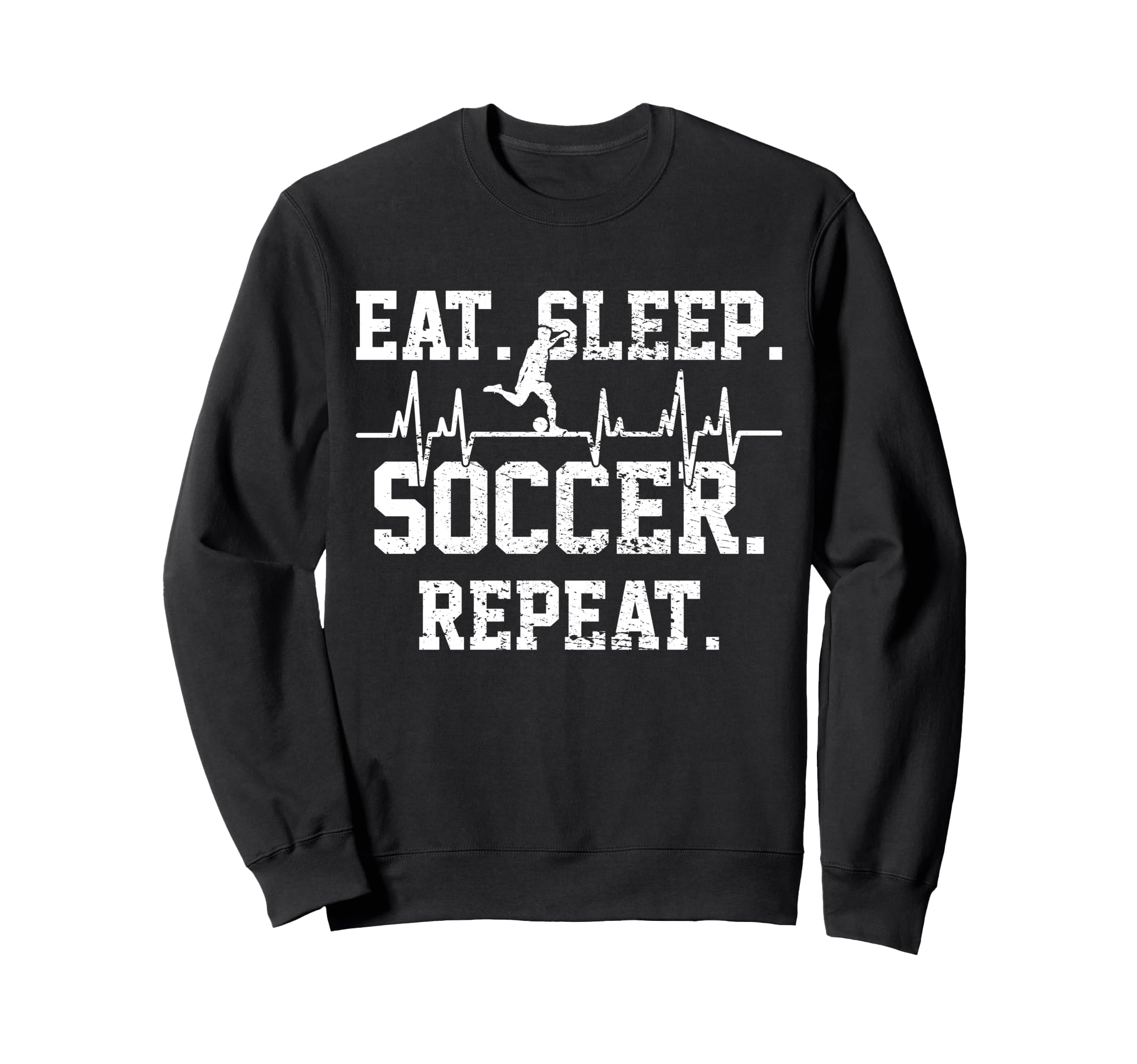 Soccer Football Player Heartbeat Sweatshirt - Casual Everyday Wear Unisex - T-Shirt, Sweatshirt, Hoodie