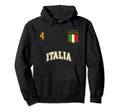 Italy Soccer Team Number 4 Sports Italian Hoodie - Minimalist Print Unisex - T-Shirt, Sweatshirt, Hoodie