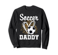 Soccer Daddy Leopard Heart Sweatshirt - Casual Everyday Wear for Adults - T-Shirt, Sweatshirt, Hoodie