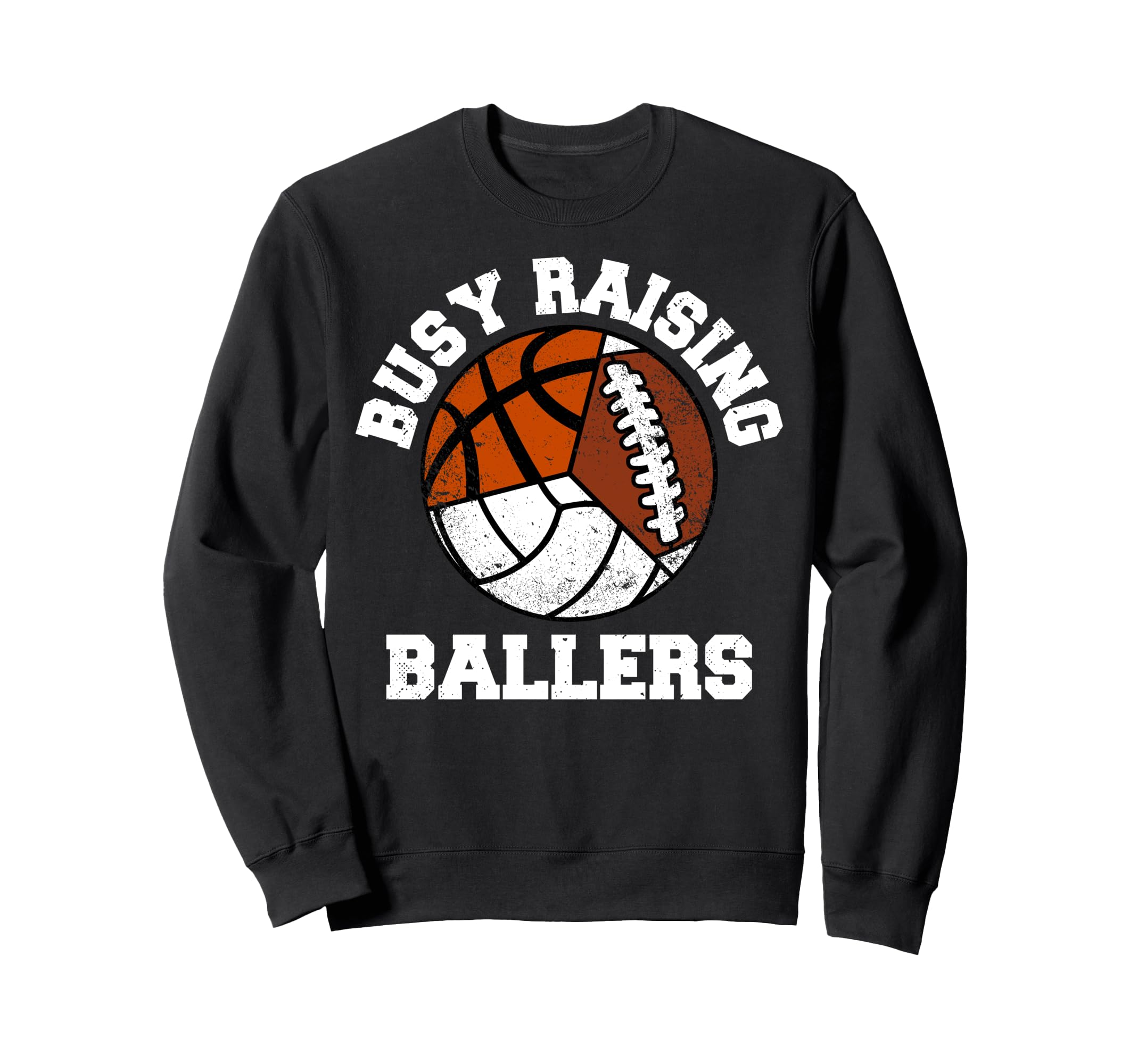 Busy Raising Ballers Volleyball Sweatshirt - Graphic Print for Adults - T-Shirt, Sweatshirt, Hoodie