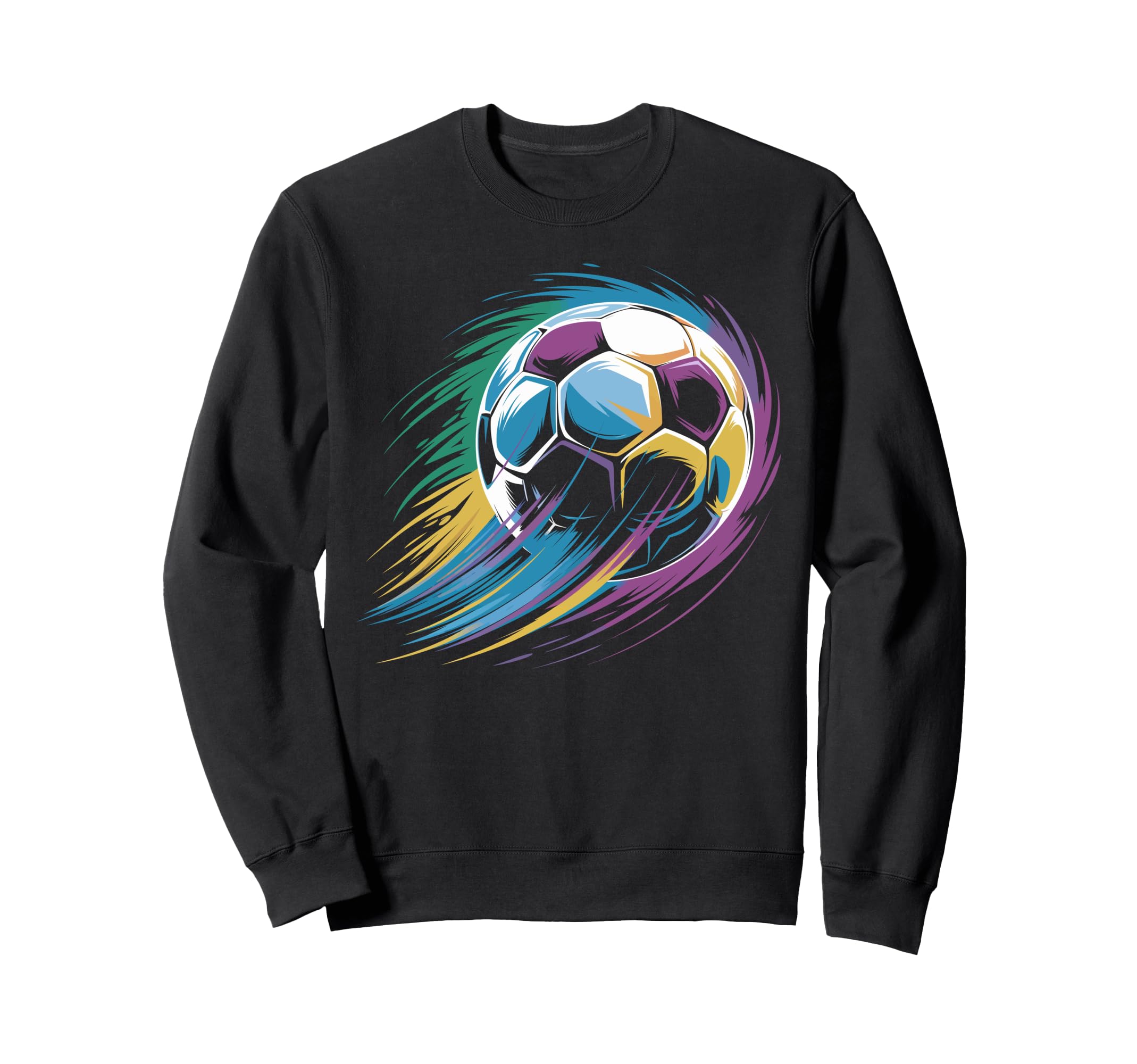 Colorful Soccer Silhouette Soccer Sweatshirt - Unique Graphic for Adults - T-Shirt, Sweatshirt, Hoodie