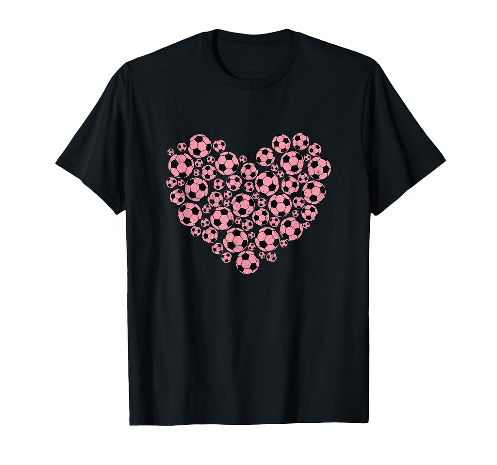 Heart Shape Soccer Lover Football Womens T-Shirt - Graphic Print for Adults - T-Shirt, Sweatshirt, Hoodie