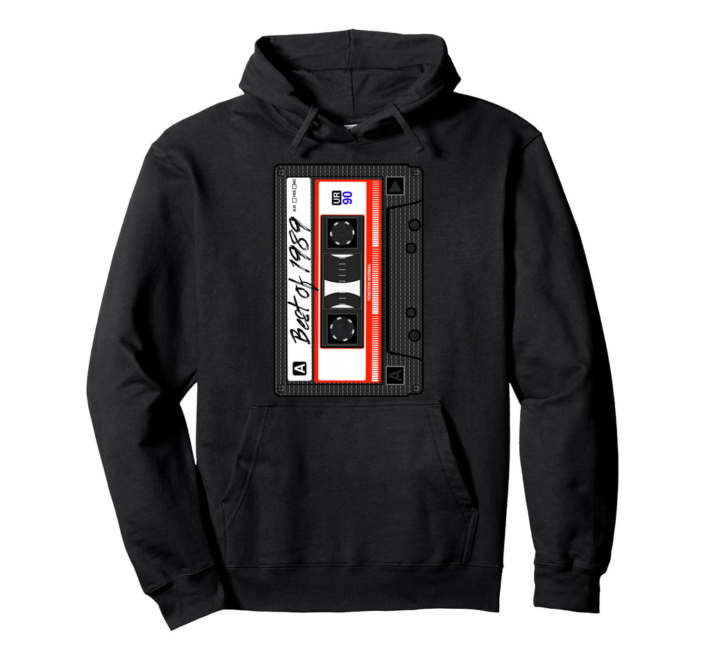 Tape Best 1989 Cassette Music Mix Hoodie - Novelty Apparel for Adults - T-Shirt, Sweatshirt, Hoodie