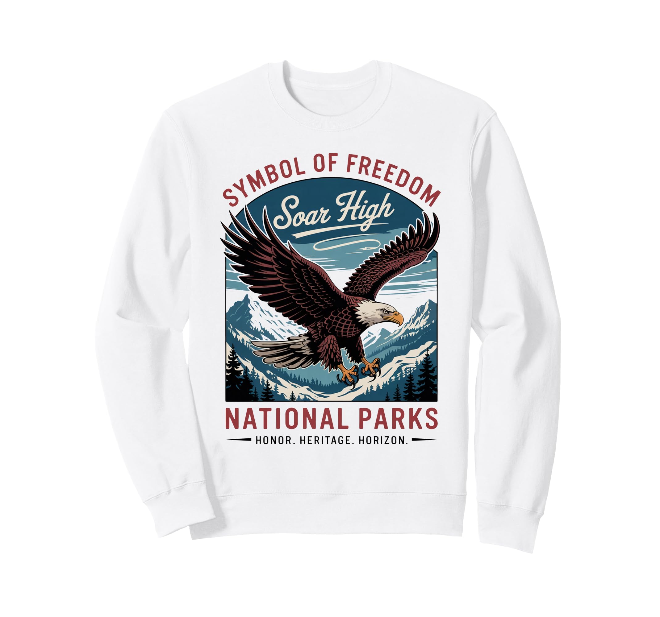 Patriotic American Usa Eagle National Sweatshirt - Unique Graphic Unisex - T-Shirt, Sweatshirt, Hoodie
