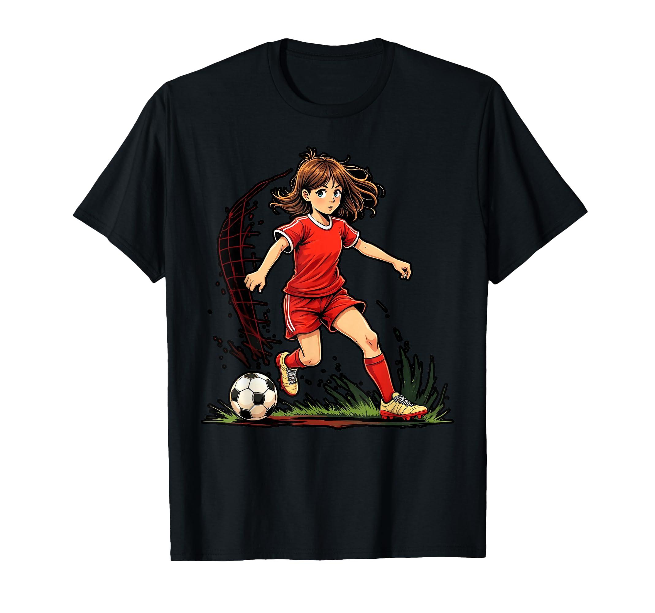 Soccer Player Kicking Ball Sports T-Shirt - Casual Everyday Wear Men Women - T-Shirt, Sweatshirt, Hoodie