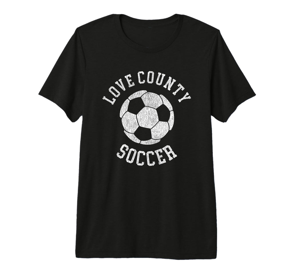 Love County Soccer Distressed 90S Tri T-Shirt - Novelty Apparel Men Women - T-Shirt, Sweatshirt, Hoodie