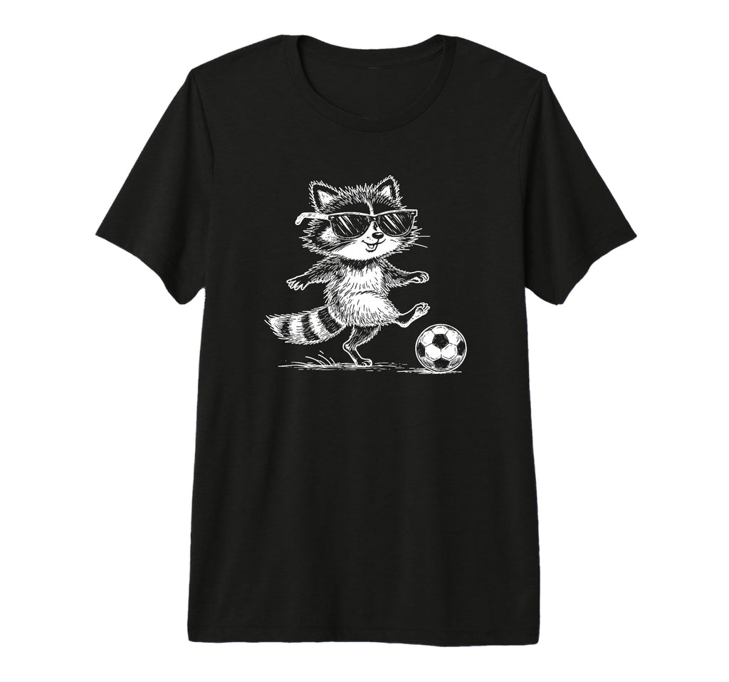 Funny Soccer Raccoon Sunglasses T-Shirt - Casual Everyday Wear for Adults - T-Shirt, Sweatshirt, Hoodie